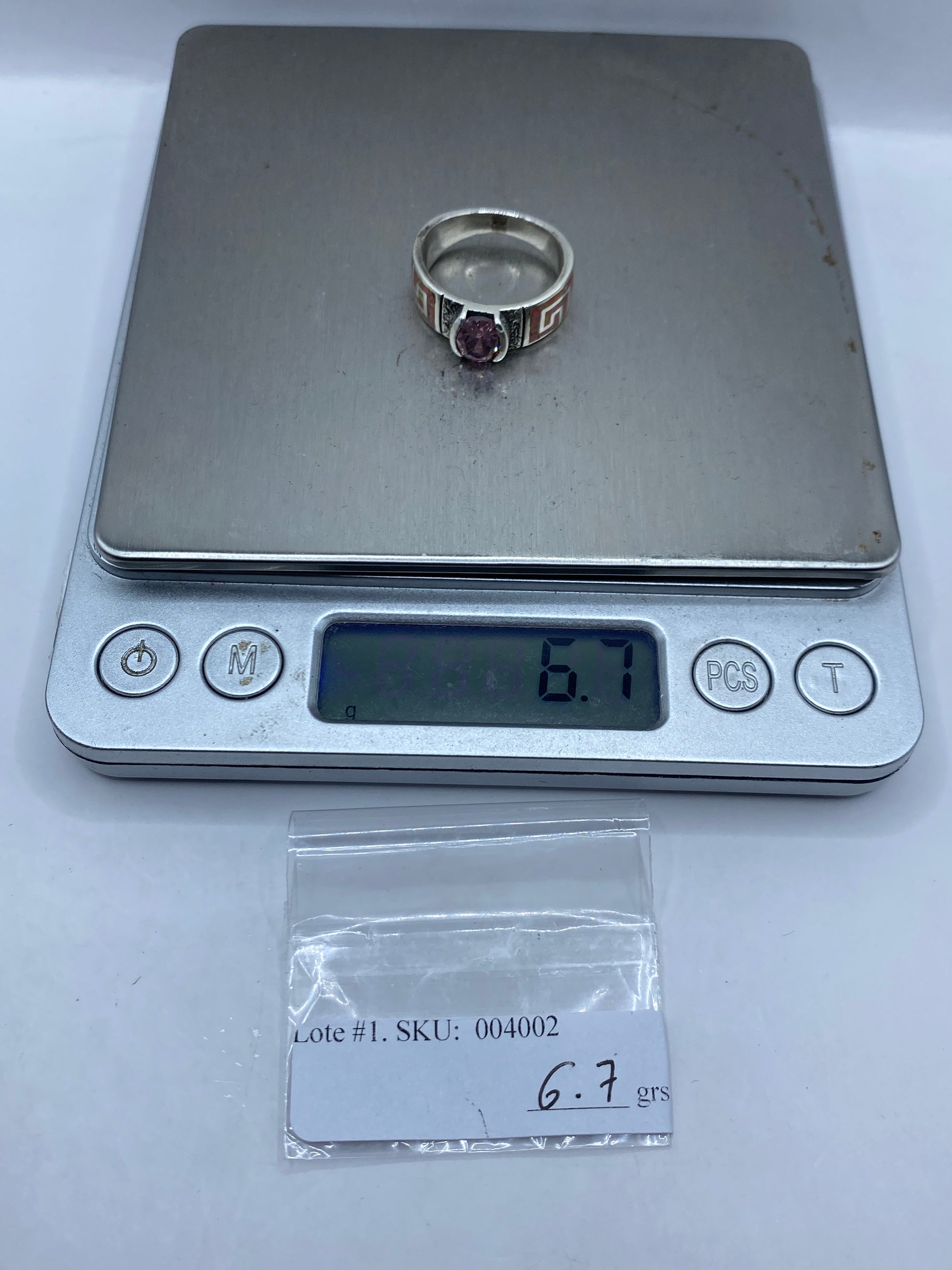 Anillo de Plata Ópalo de Fuego Rosa — Diseño Étnico Taxco — foto 6
