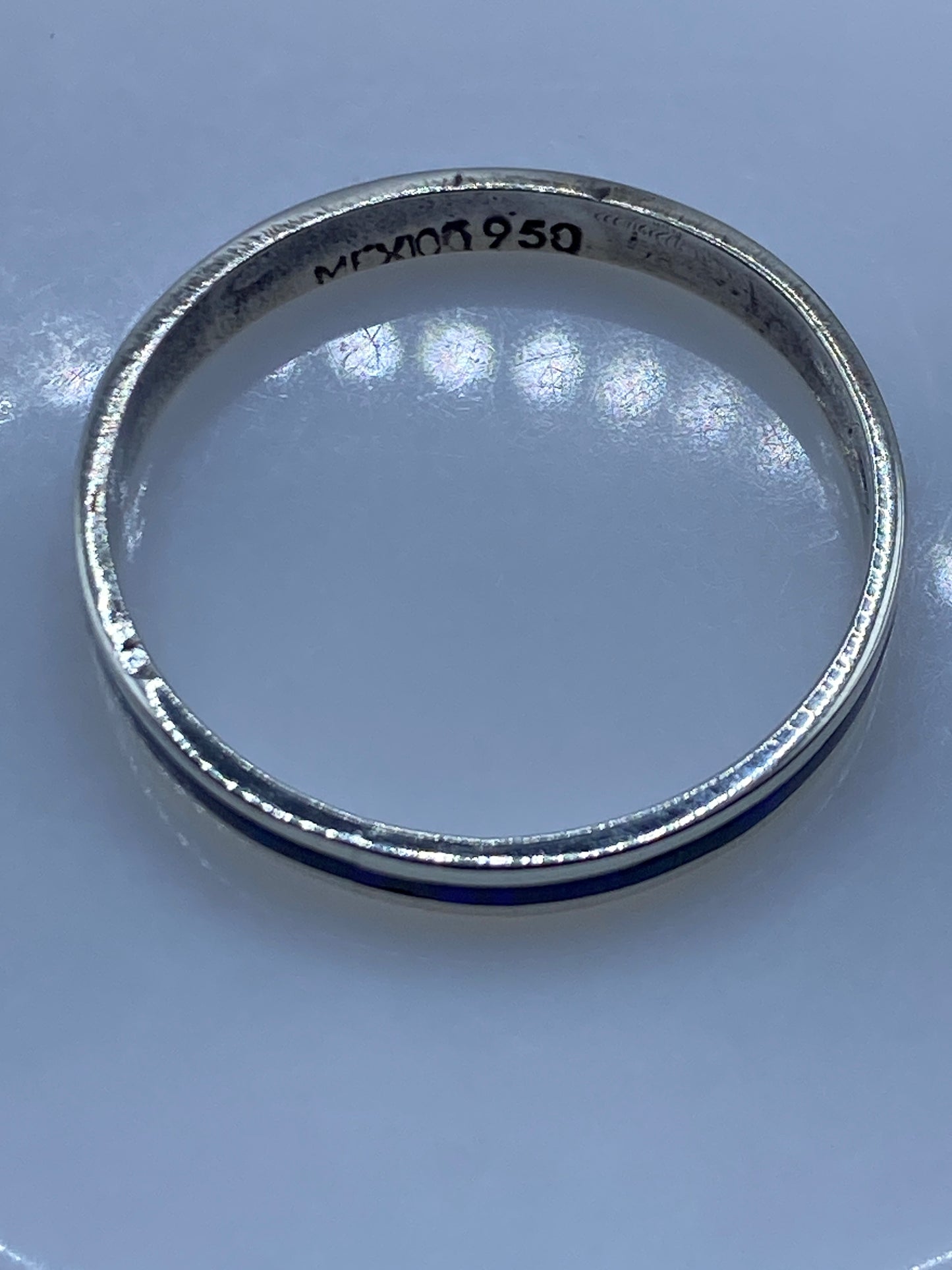 Anillo de Plata Ópalo de Fuego Azul — Minimalista Unisex — foto 5