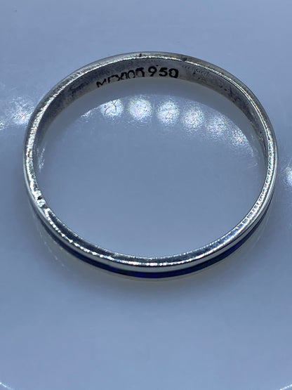 Anillo de Plata Ópalo de Fuego Azul — Minimalista Unisex — foto 5