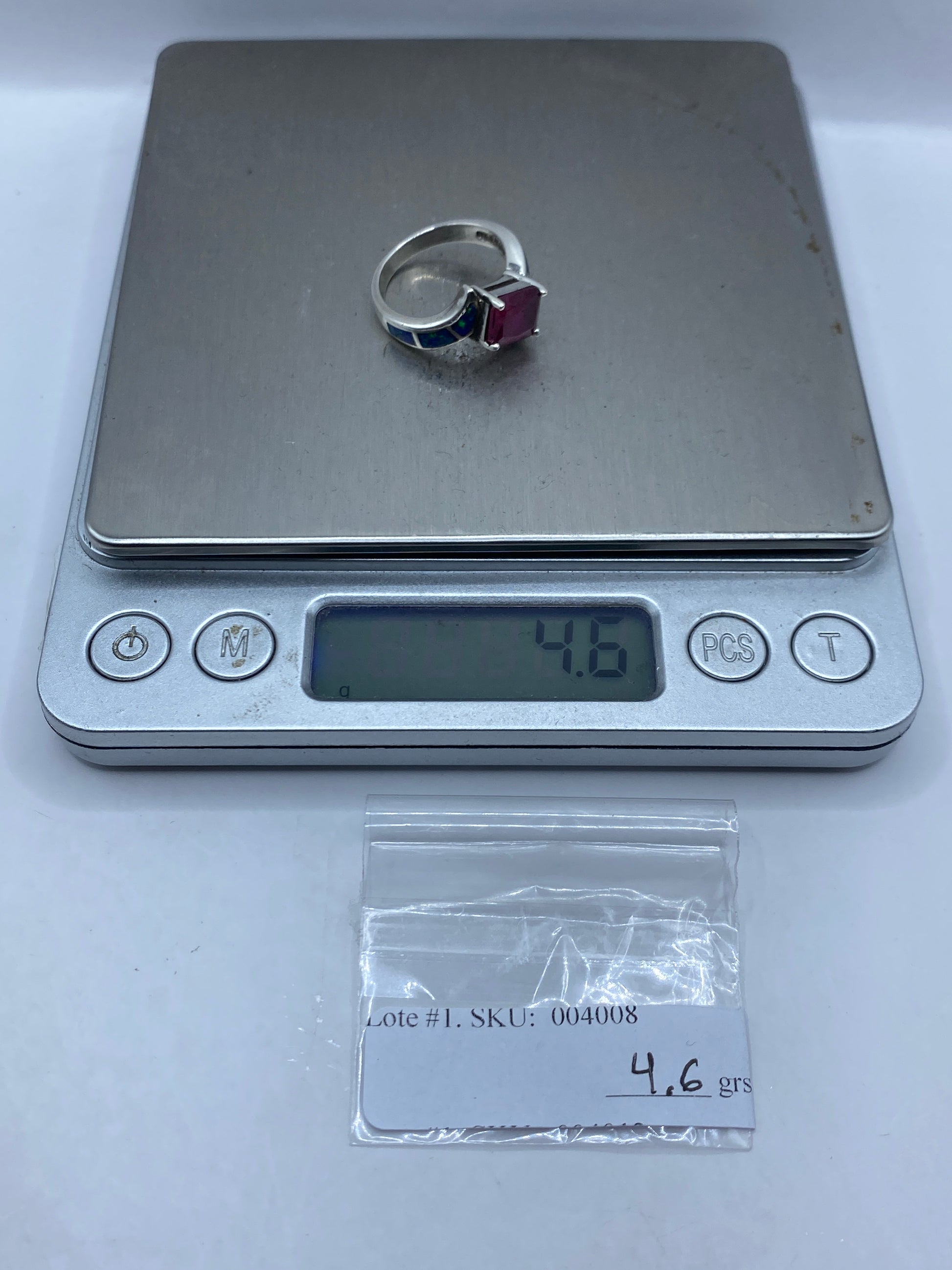 Anillo de Plata con Ópalo de Fuego Azul — Artesanal Taxco — foto 6