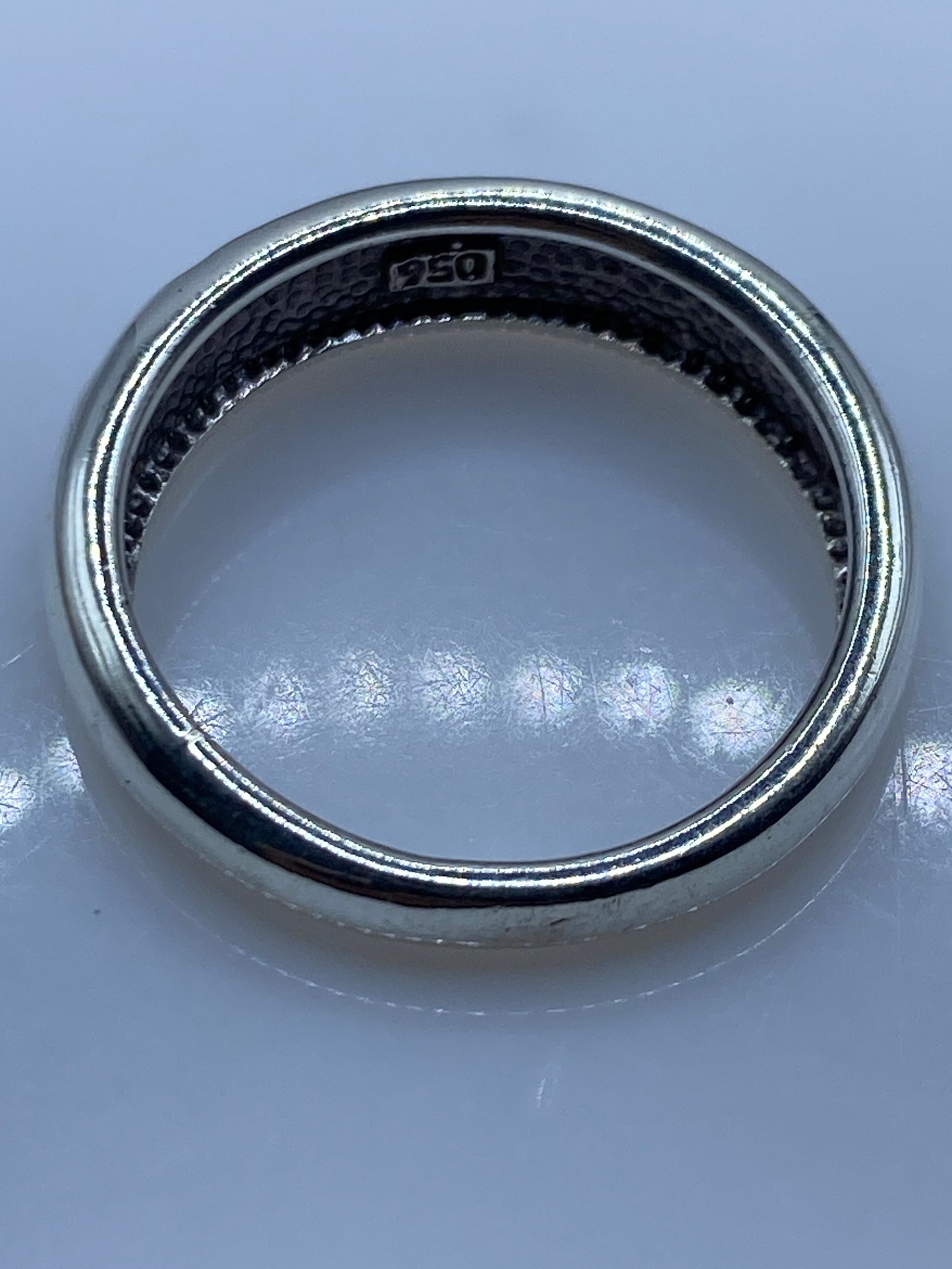 Anillo de Plata Ópalo de Fuego Azul — Diseño Moderno Unisex — foto 5