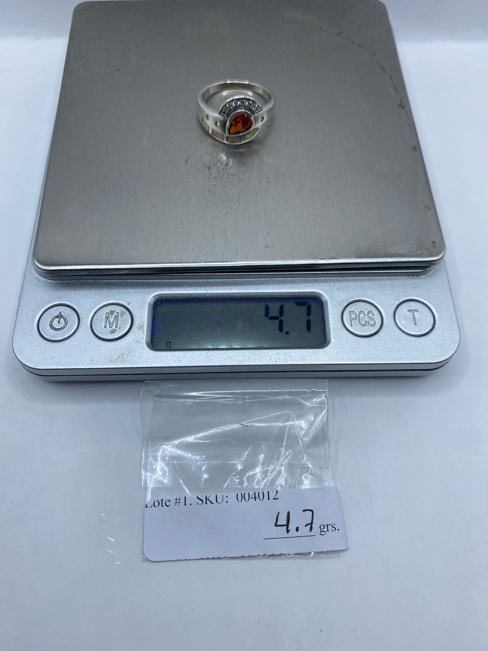 Anillo de Plata Ópalo de Fuego Geométrico — Diseño Moderno Taxco — foto 5