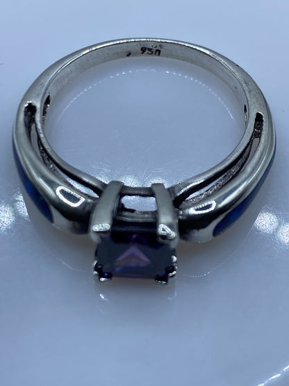 Anillo de Plata Ópalo de Fuego Azul — Solitario Artesanal — foto 5