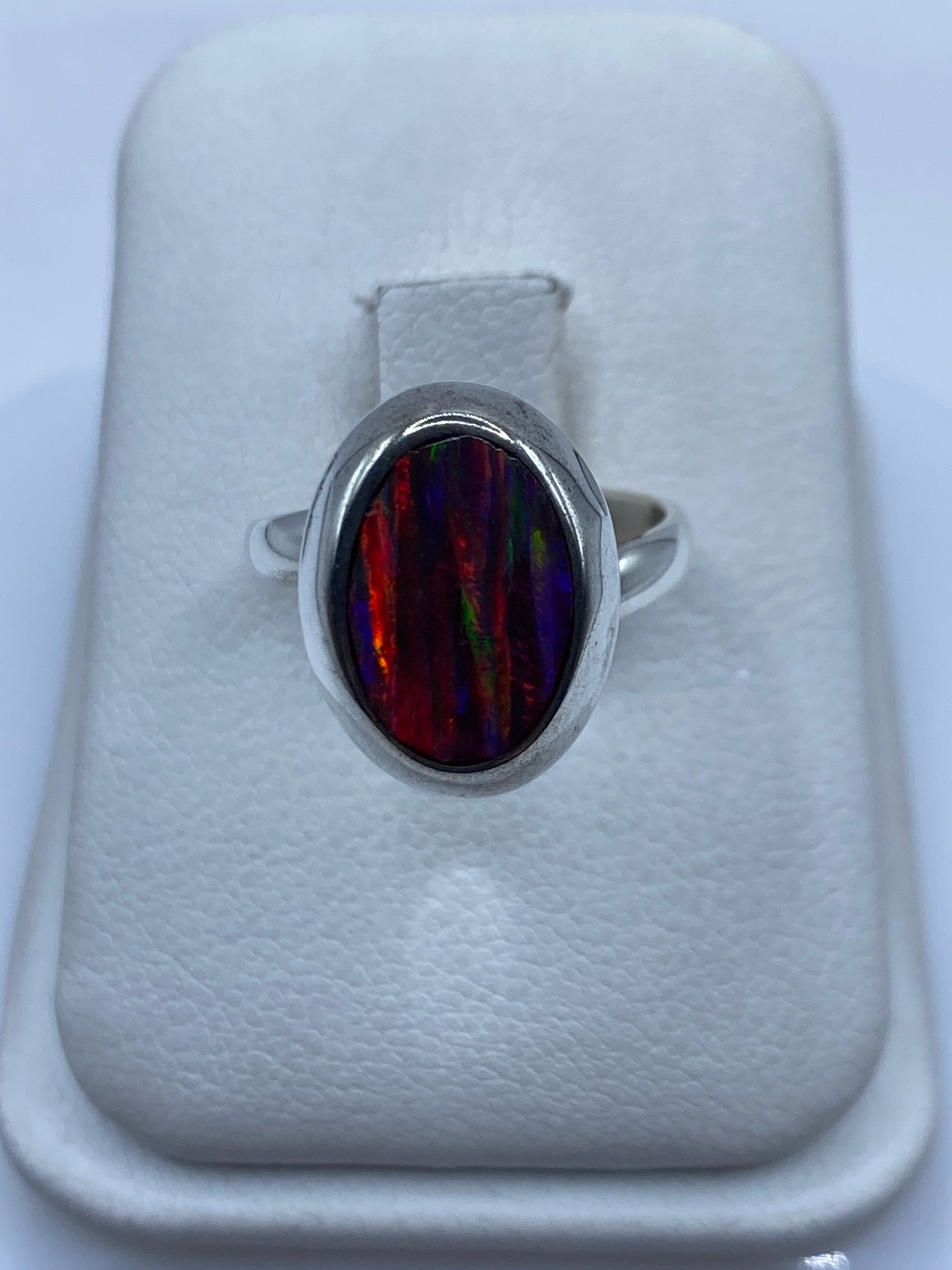 Anillo Ópalo de Fuego Ajustable en Plata .925 | Taxco — foto 1