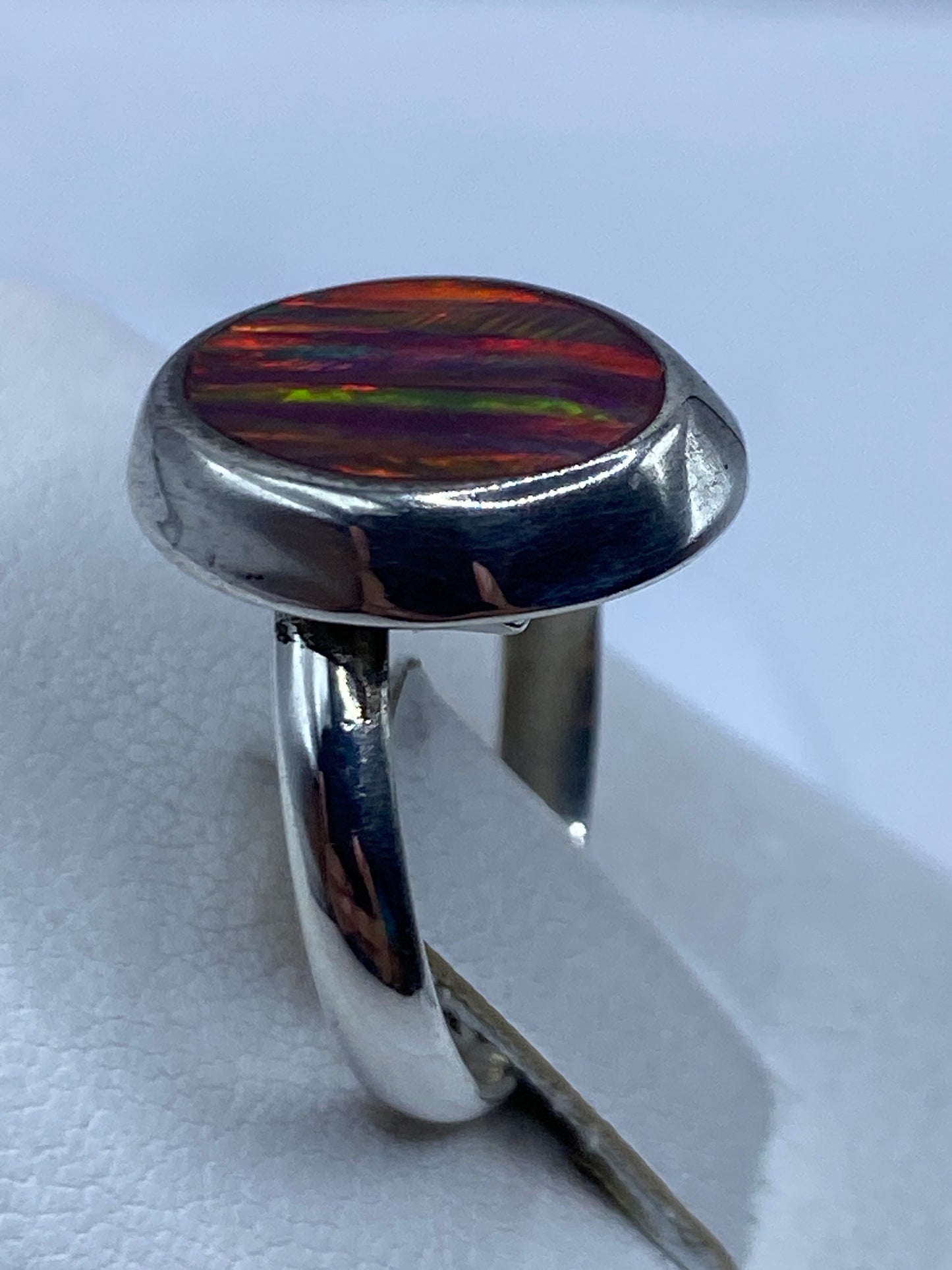 Anillo Ópalo de Fuego Ajustable en Plata .925 | Taxco — foto 3