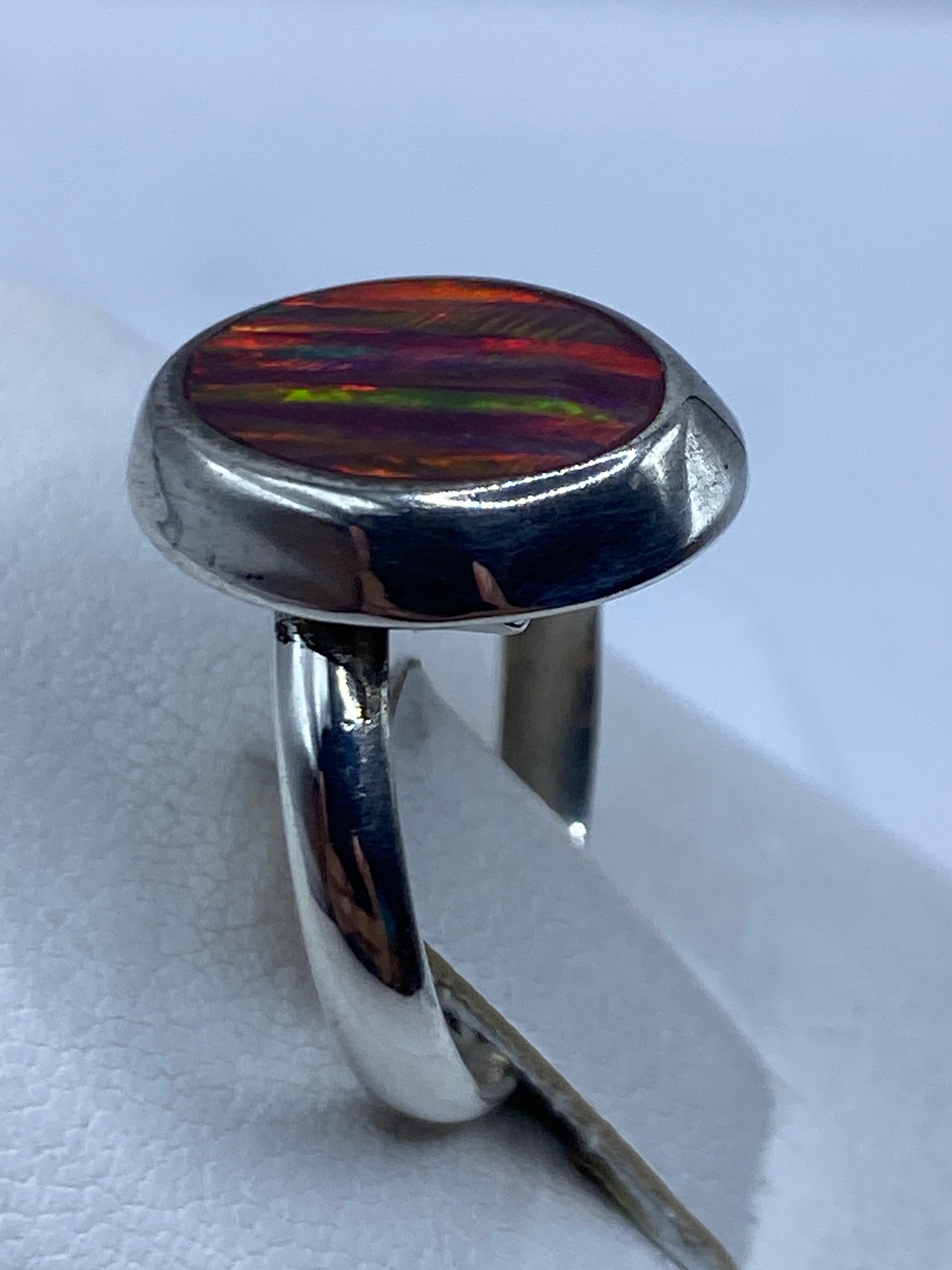 Anillo Ópalo de Fuego Ajustable en Plata .925 | Taxco — foto 3