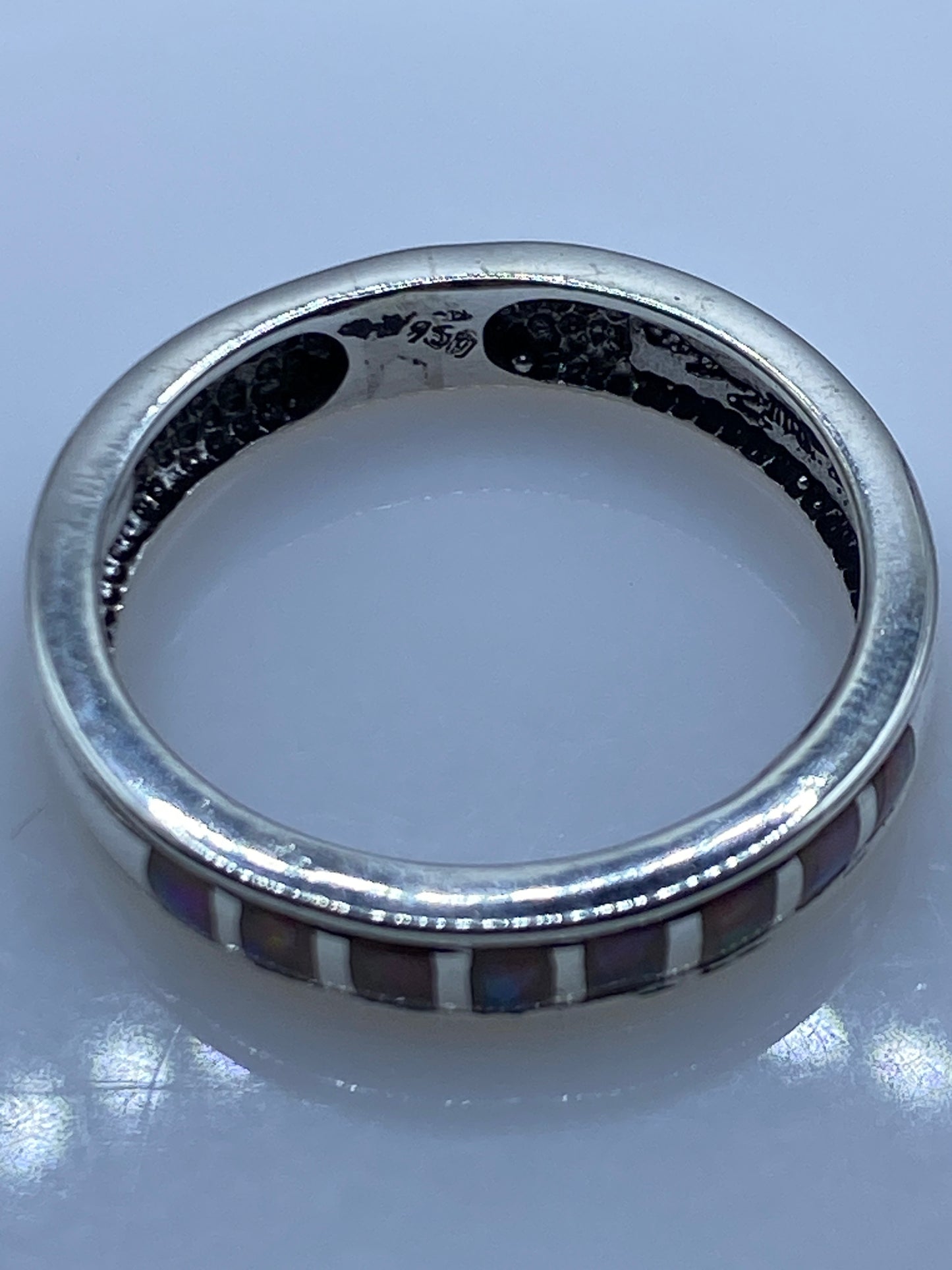 Anillo de Plata .950 con Ópalo de Fuego Rosa — Unisex — foto 5