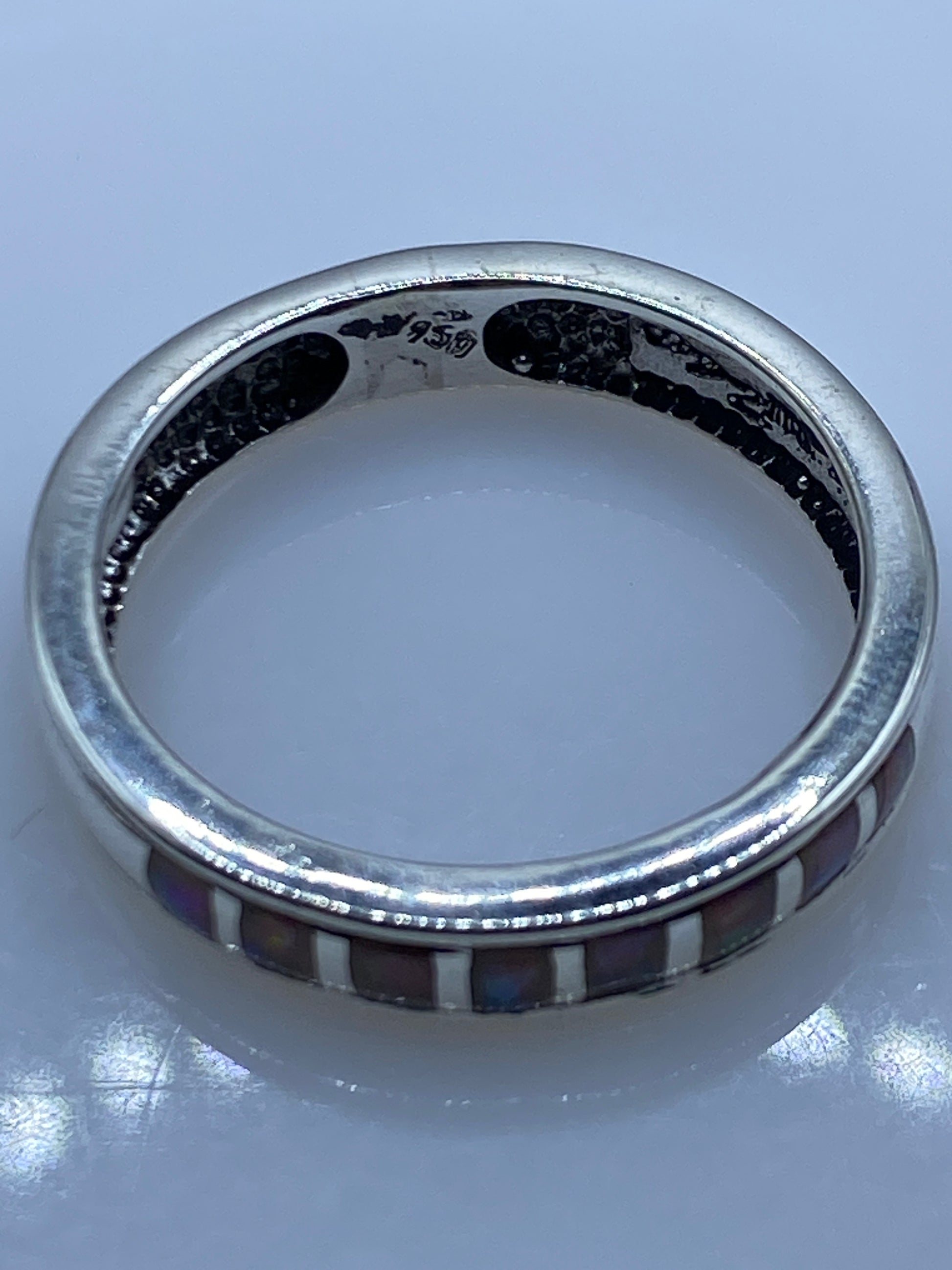 Anillo de Plata .950 con Ópalo de Fuego Rosa — Unisex — foto 5