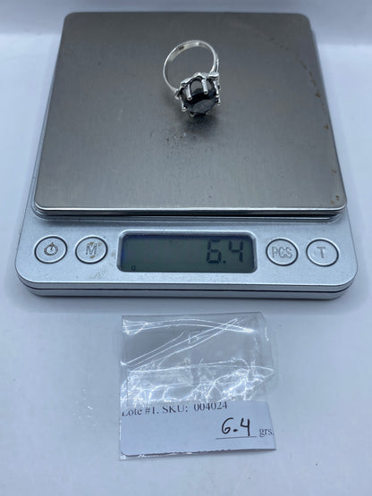 Anillo Solitario Plata Circonia Negra Facetada — foto 6