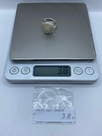 Anillo de Plata Ópalo de Fuego Ajustable — Solitario Taxco — foto 5