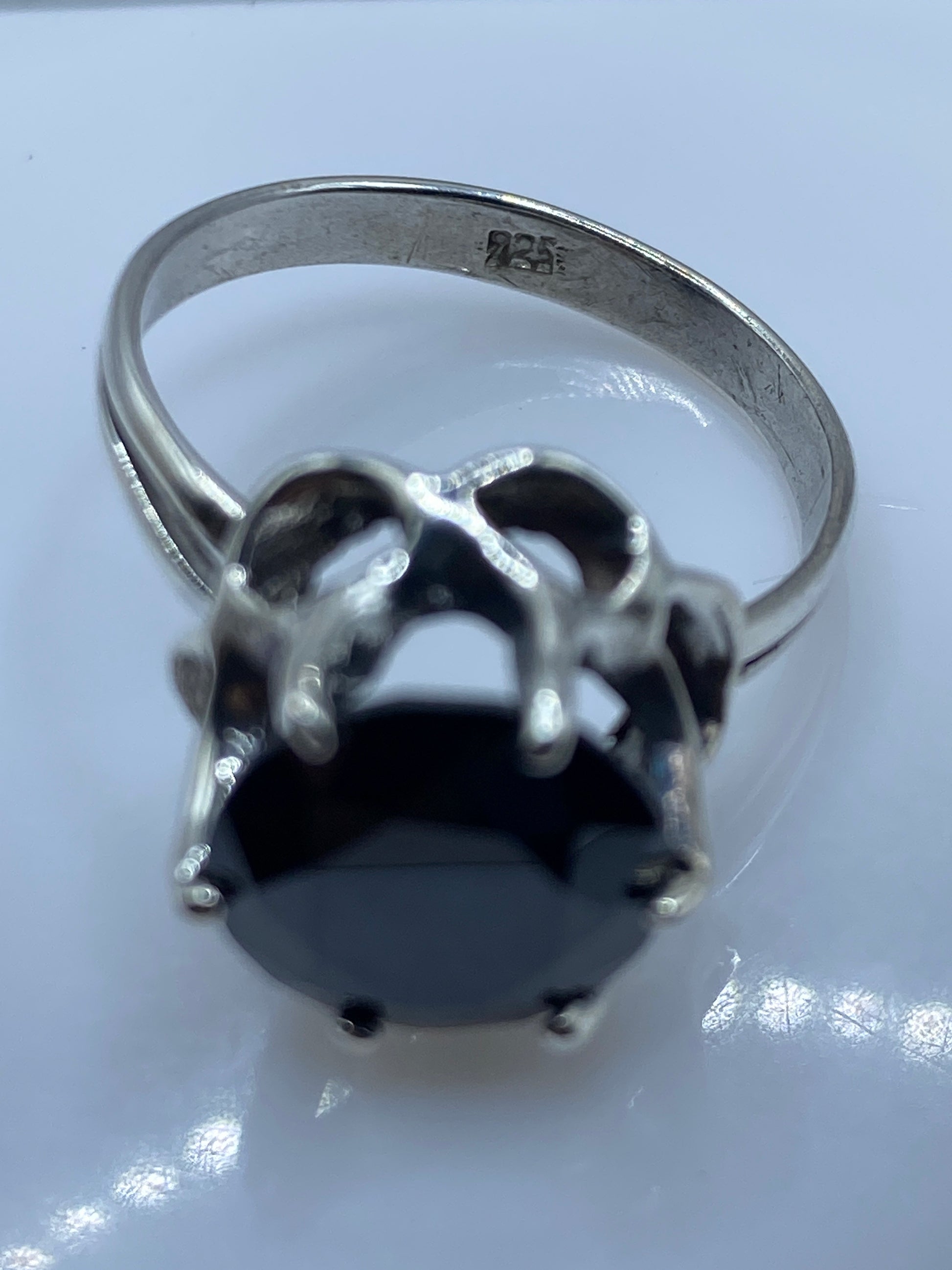 Anillo de Plata Solitario Circonia Negra — Garras Taxco — foto 5