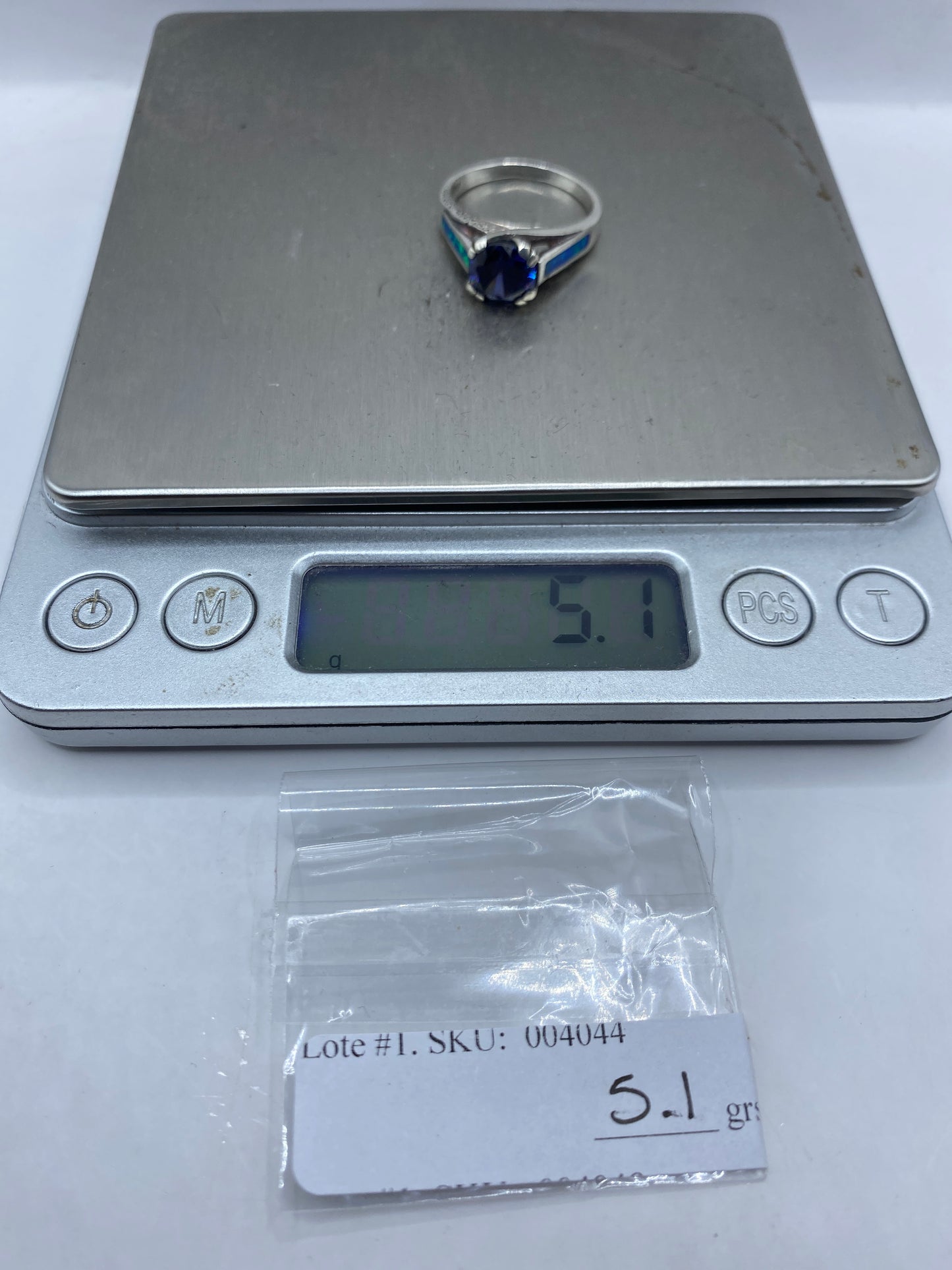 Anillo de Plata Ópalo de Fuego Azul — Solitario Elegante — foto 6