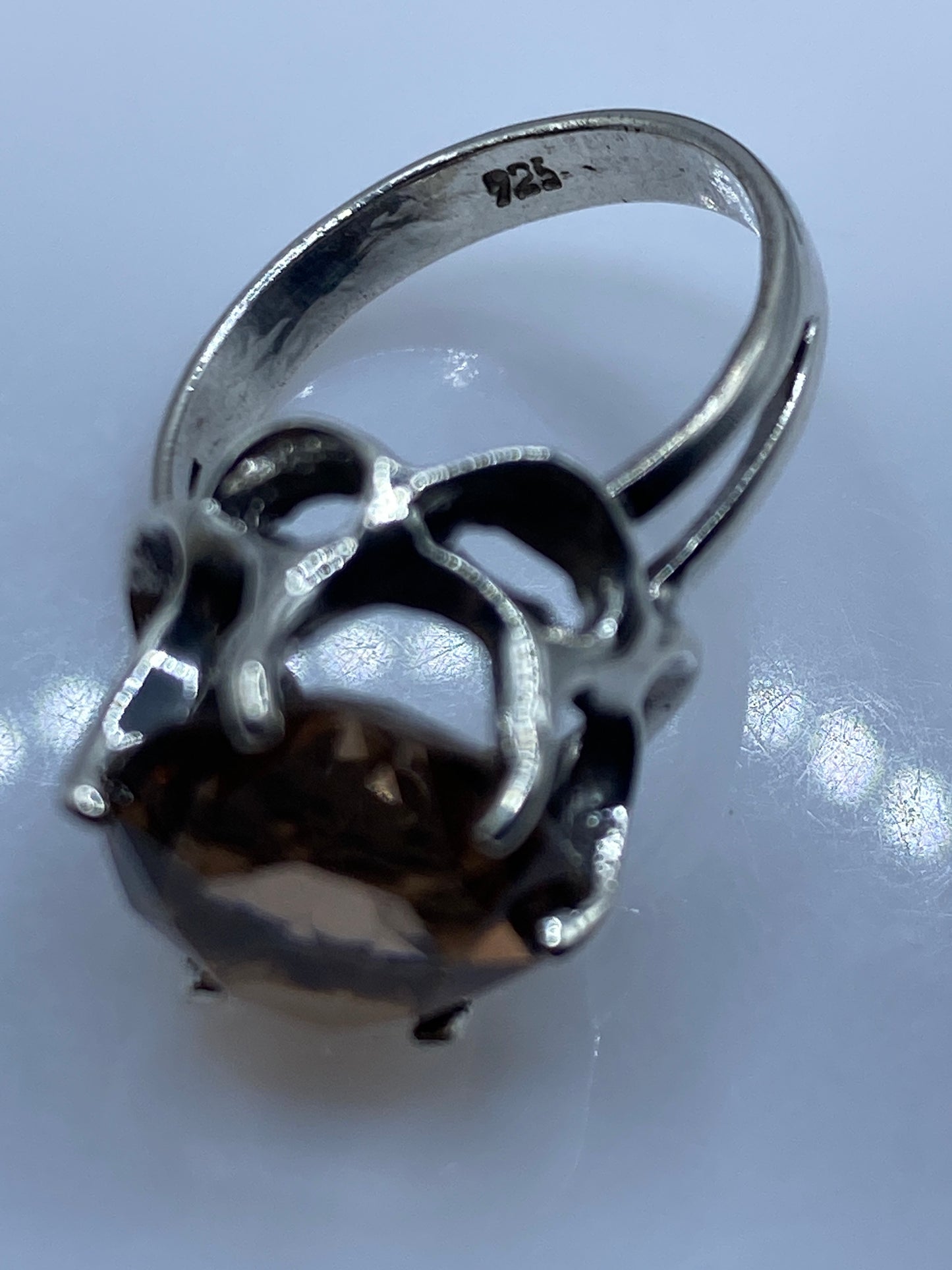 Anillo de Plata Solitario Circonia Café — Elegancia Cálida — foto 5