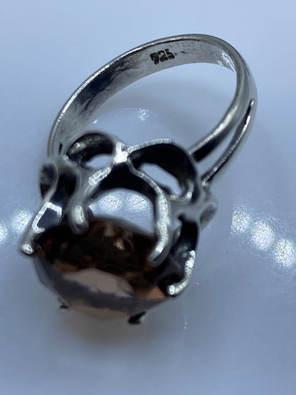Anillo de Plata Solitario Circonia Café — Elegancia Cálida — foto 5