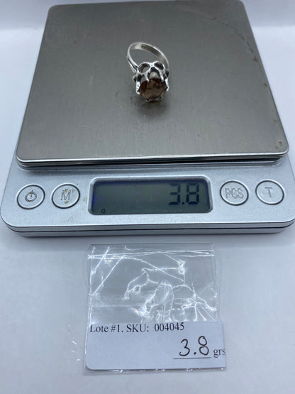 Anillo de Plata Solitario Circonia Café — Elegancia Cálida — foto 6