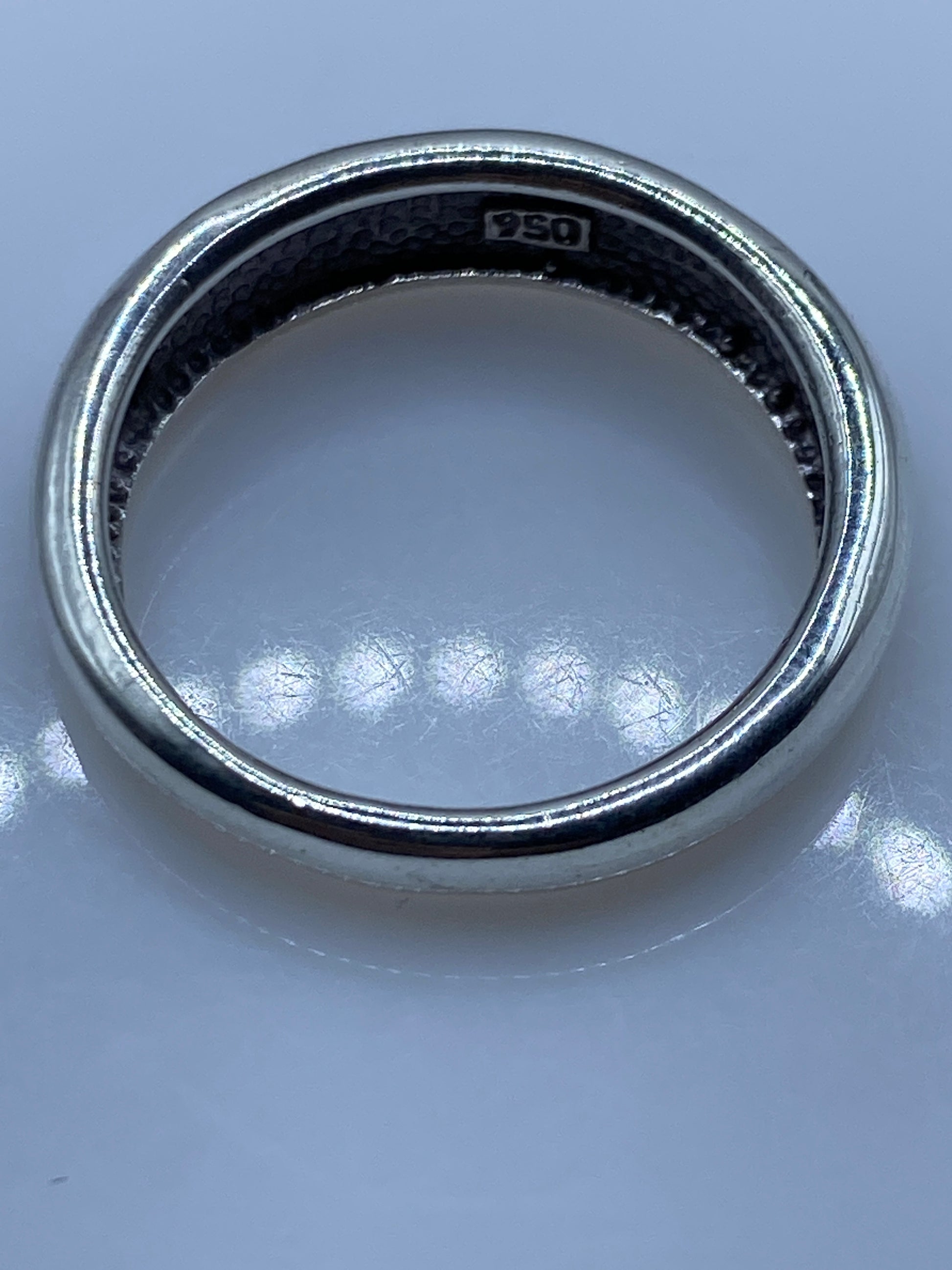 Anillo Plata .950 Ópalo de Fuego Azul — Moderno — foto 5