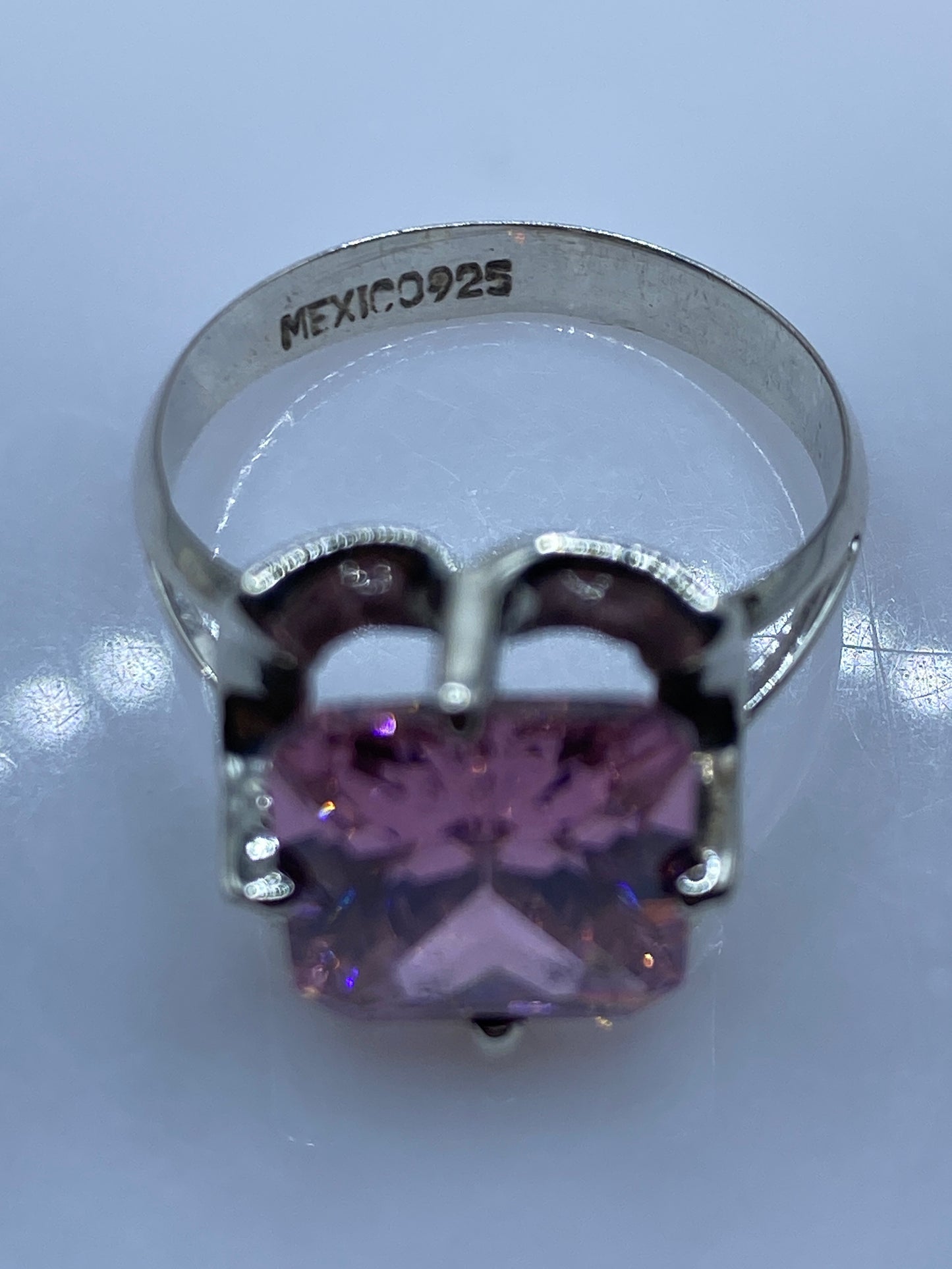 Anillo de Plata Solitario Circonia Rosa — Cóctel Taxco — foto 5