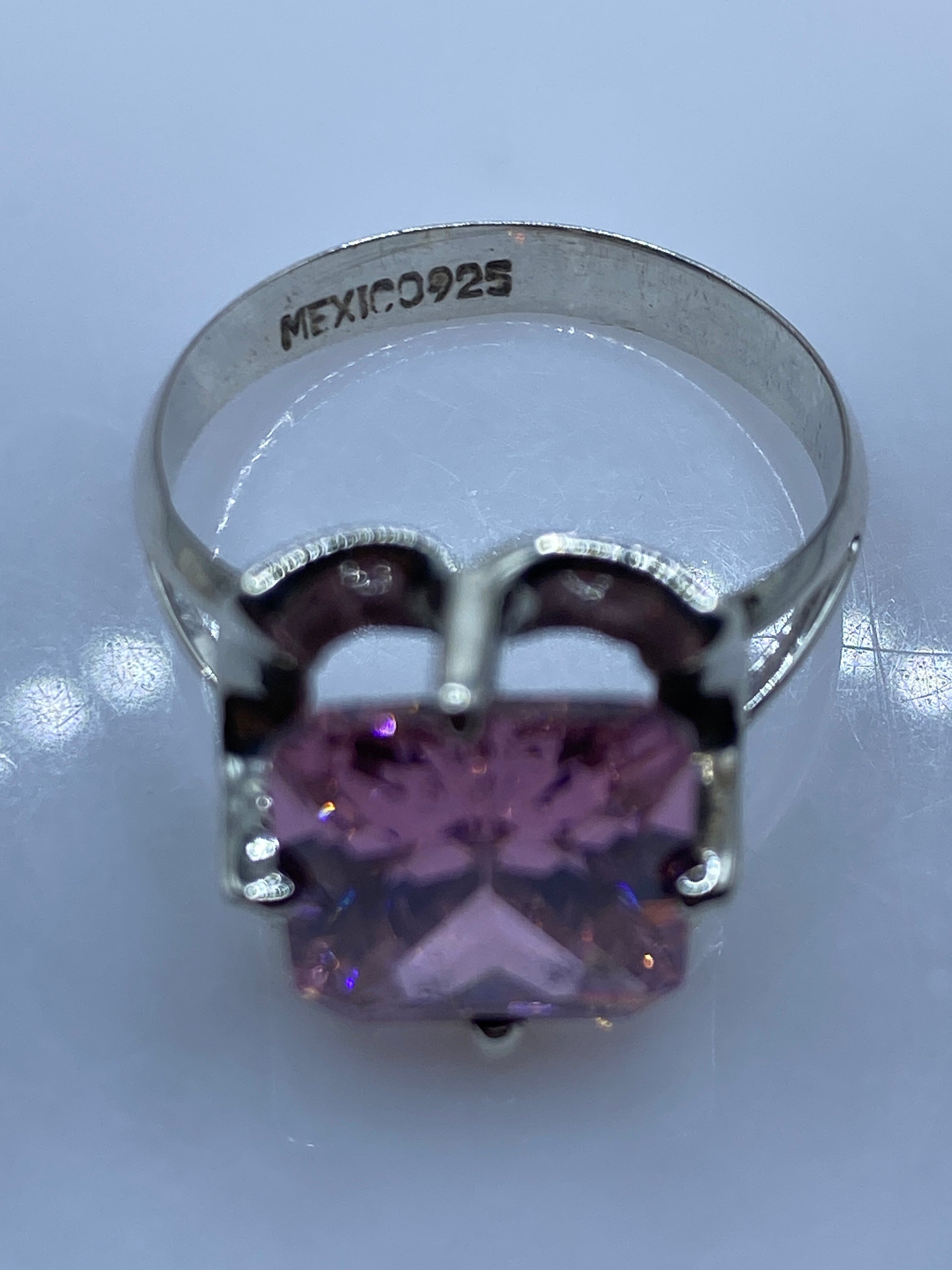 Anillo de Plata Solitario Circonia Rosa — Cóctel Taxco — foto 5