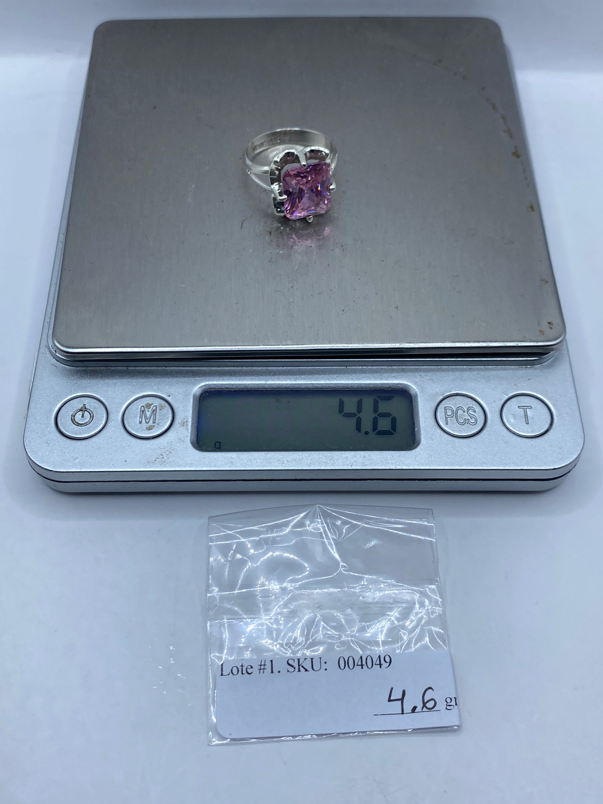 Anillo de Plata Solitario Circonia Rosa — Cóctel Taxco — foto 6
