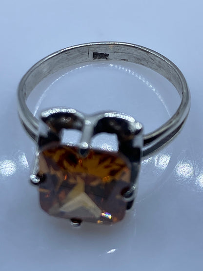 Anillo de Plata Solitario Circonia Ámbar — Taxco .925 — foto 5