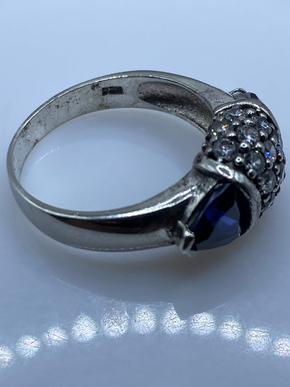 Anillo de Plata Circonia Azul Talla 6 — Solitario Elegante — foto 5