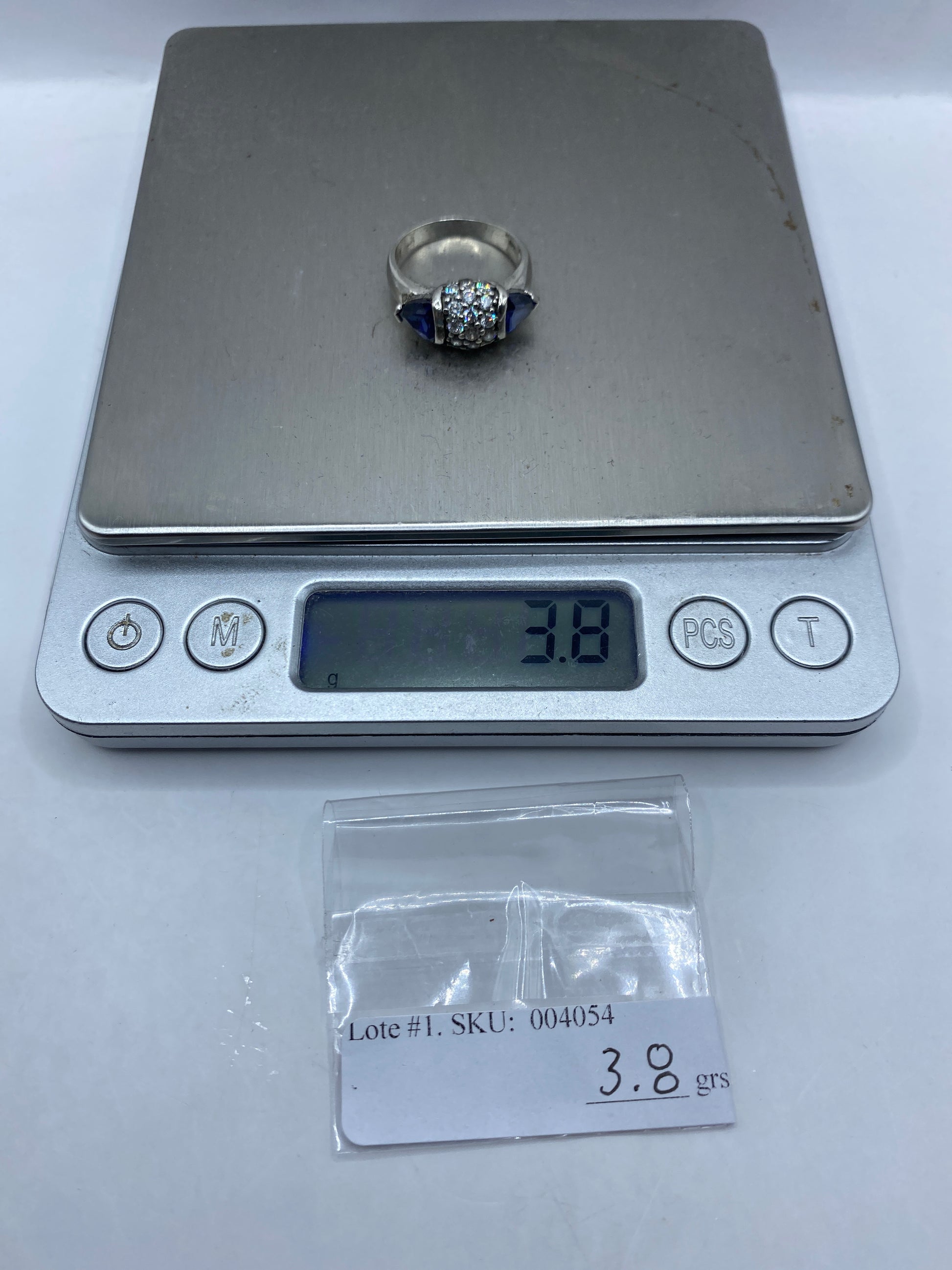 Anillo de Plata Circonia Azul Talla 6 — Solitario Elegante — foto 6