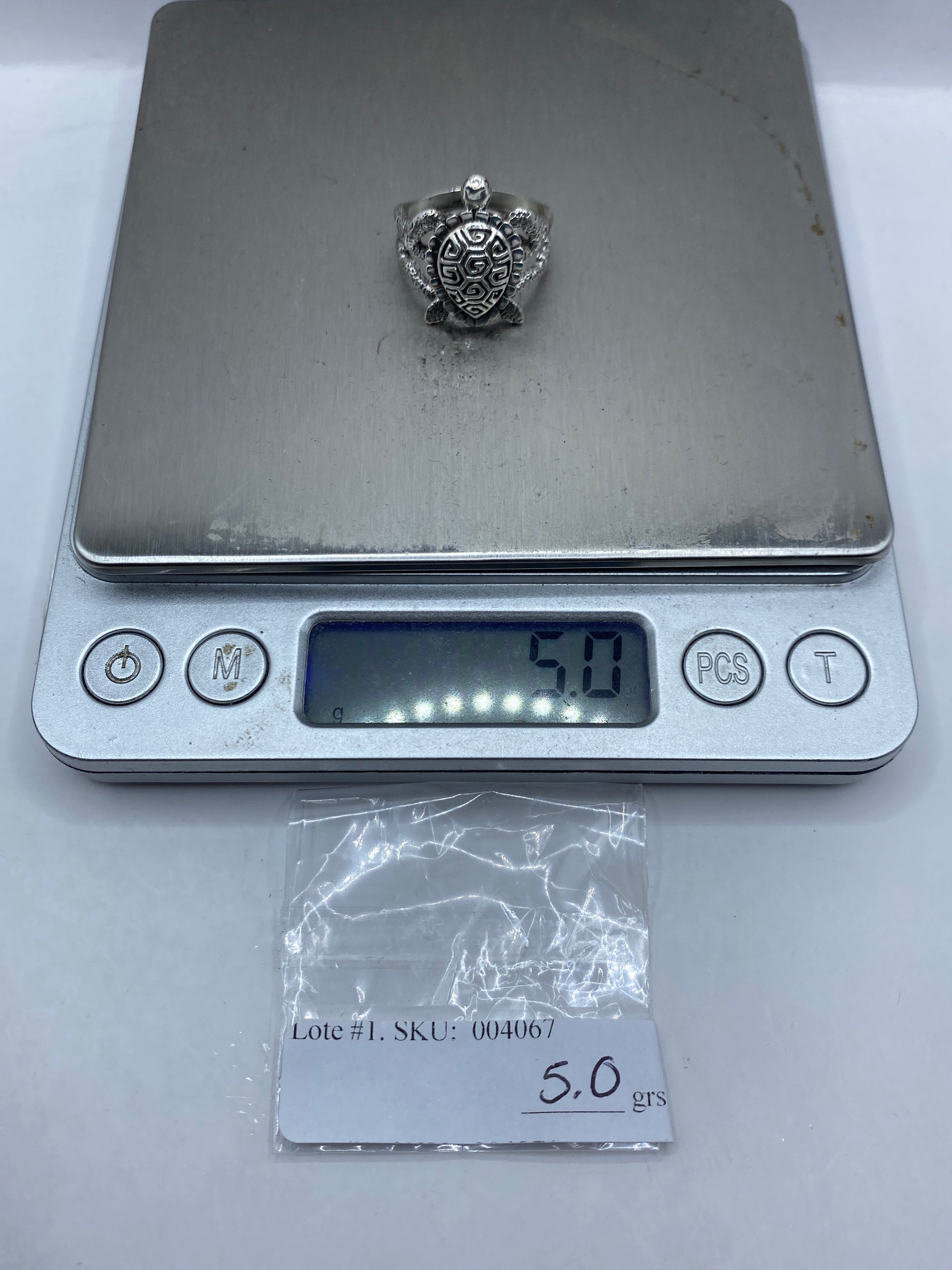 Anillo Tortuga Sagrada Plata .950 — Prehispánico — foto 6