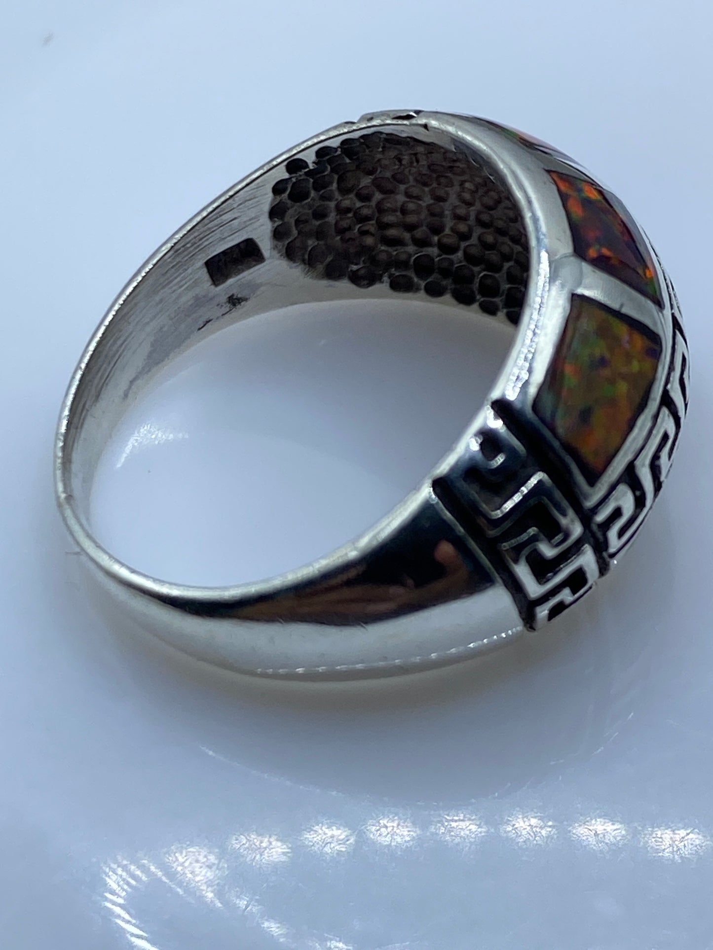 Anillo de Plata Ópalo de Fuego Multicolor — Étnico Taxco .950 — foto 5