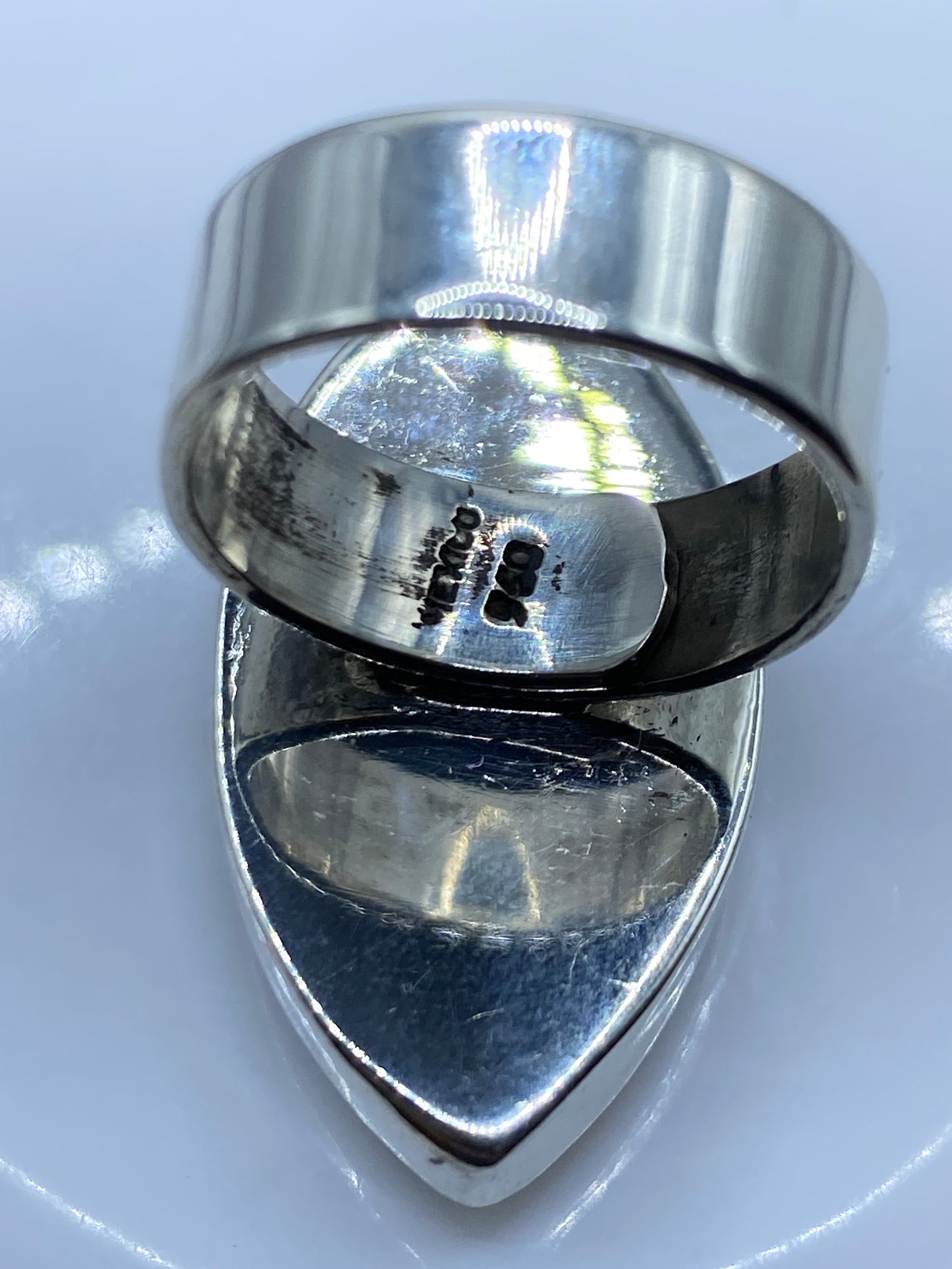 Anillo de Plata Malaquita Verde — Solitario Escultórico Ajustable — foto 5