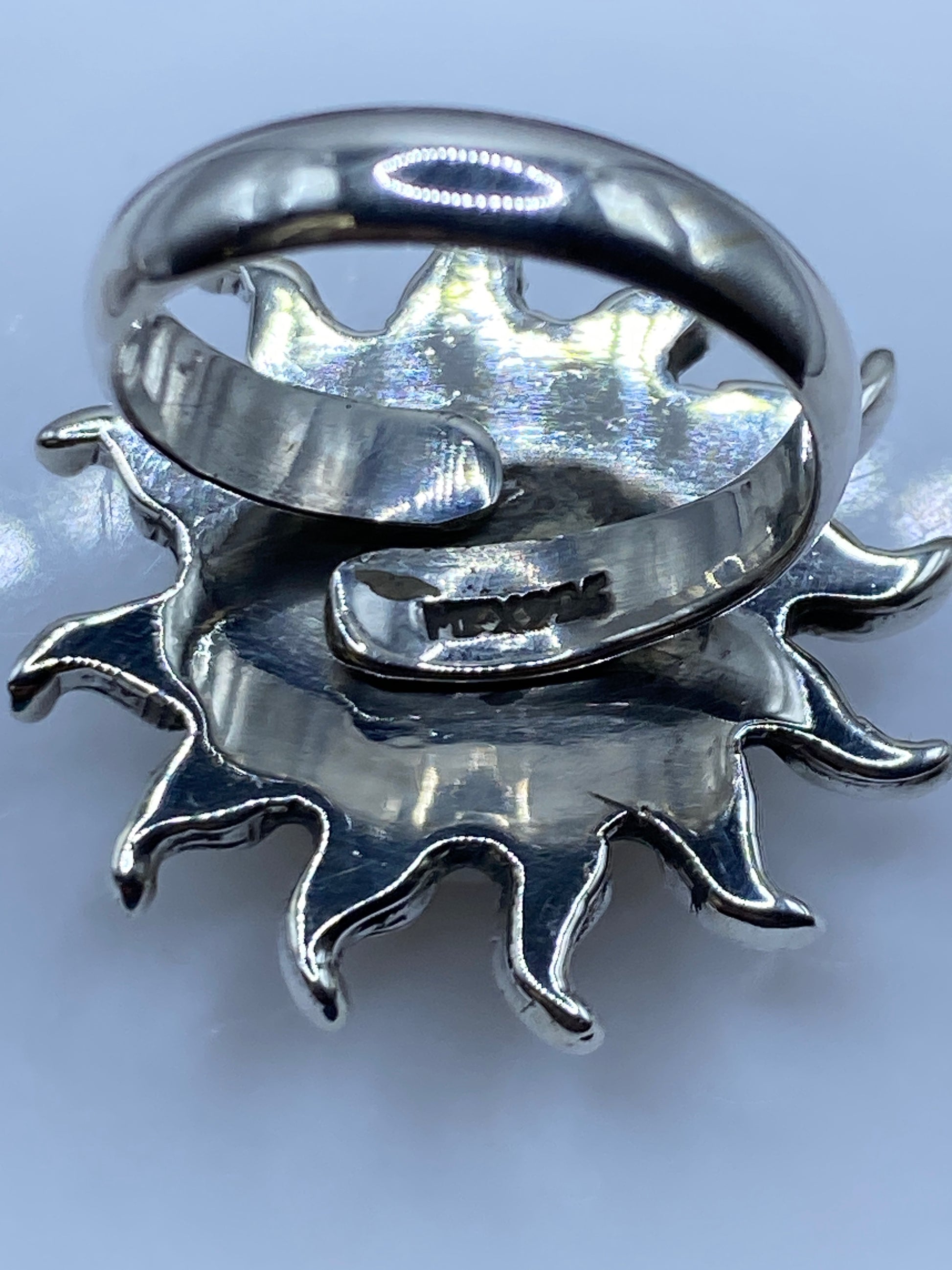 Anillo Sol de Plata Ajustable con Piedra Natural — Étnico Taxco — foto 5