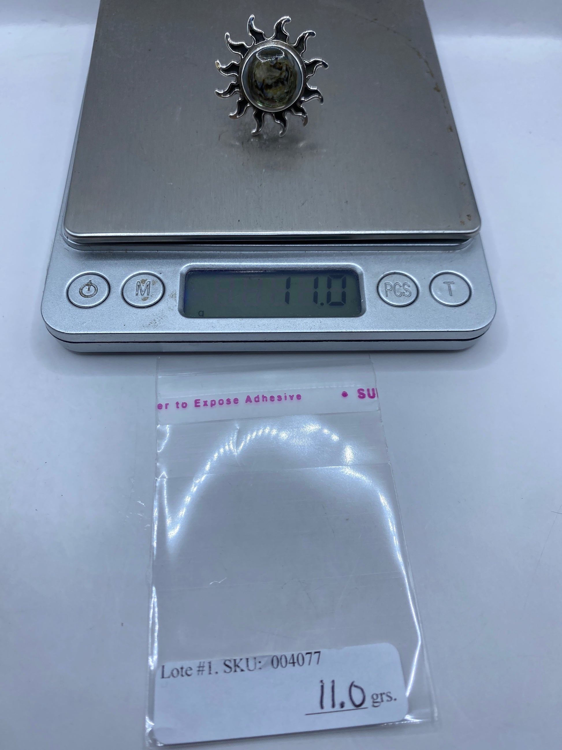 Anillo Sol de Plata Ajustable con Piedra Natural — Étnico Taxco — foto 6