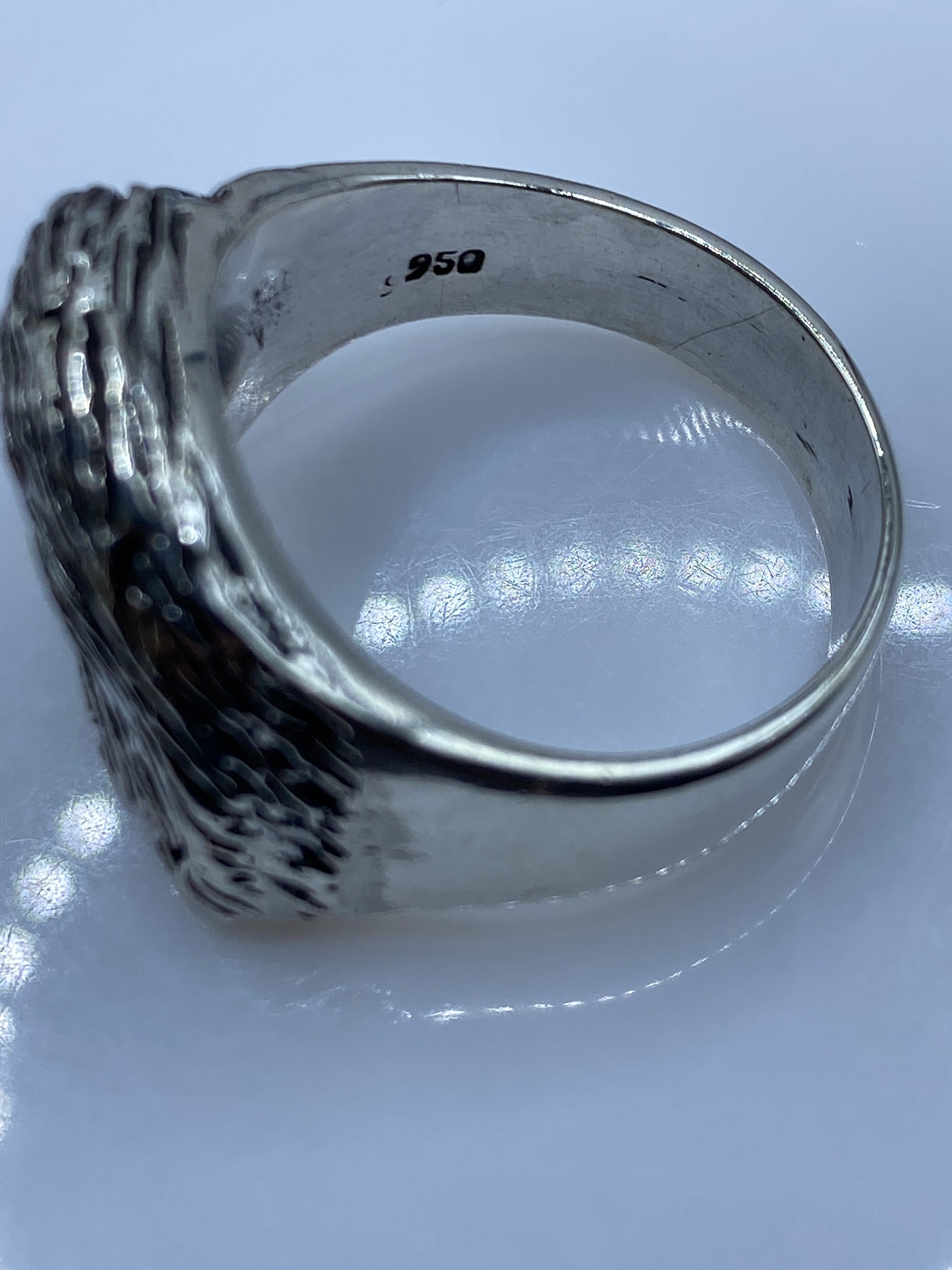 Anillo Cabeza de Águila Plata .950 — Solitario Minimalista — foto 5