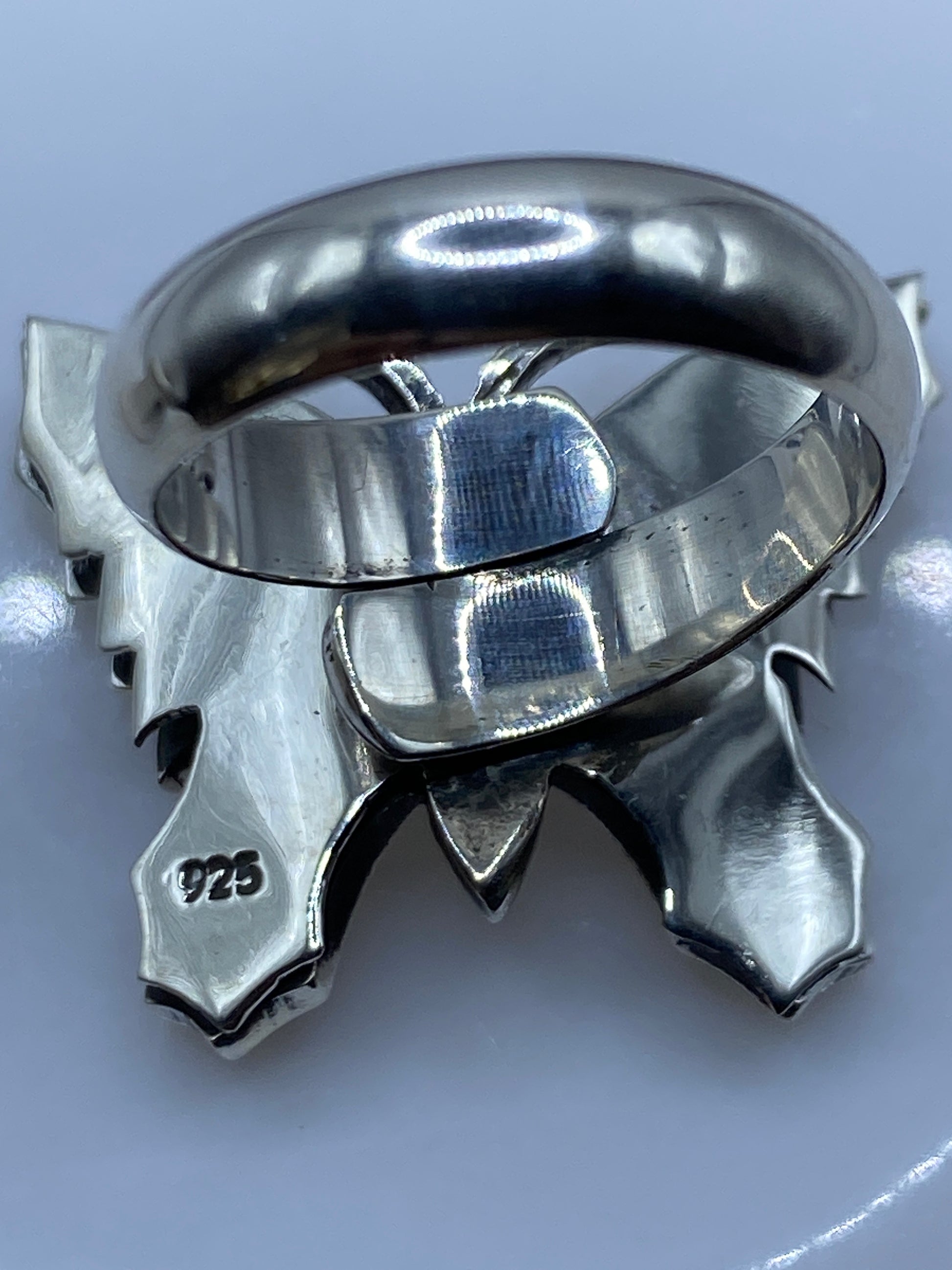Anillo Mariposa Plata Ajustable — Geometría Prehispánica — foto 5