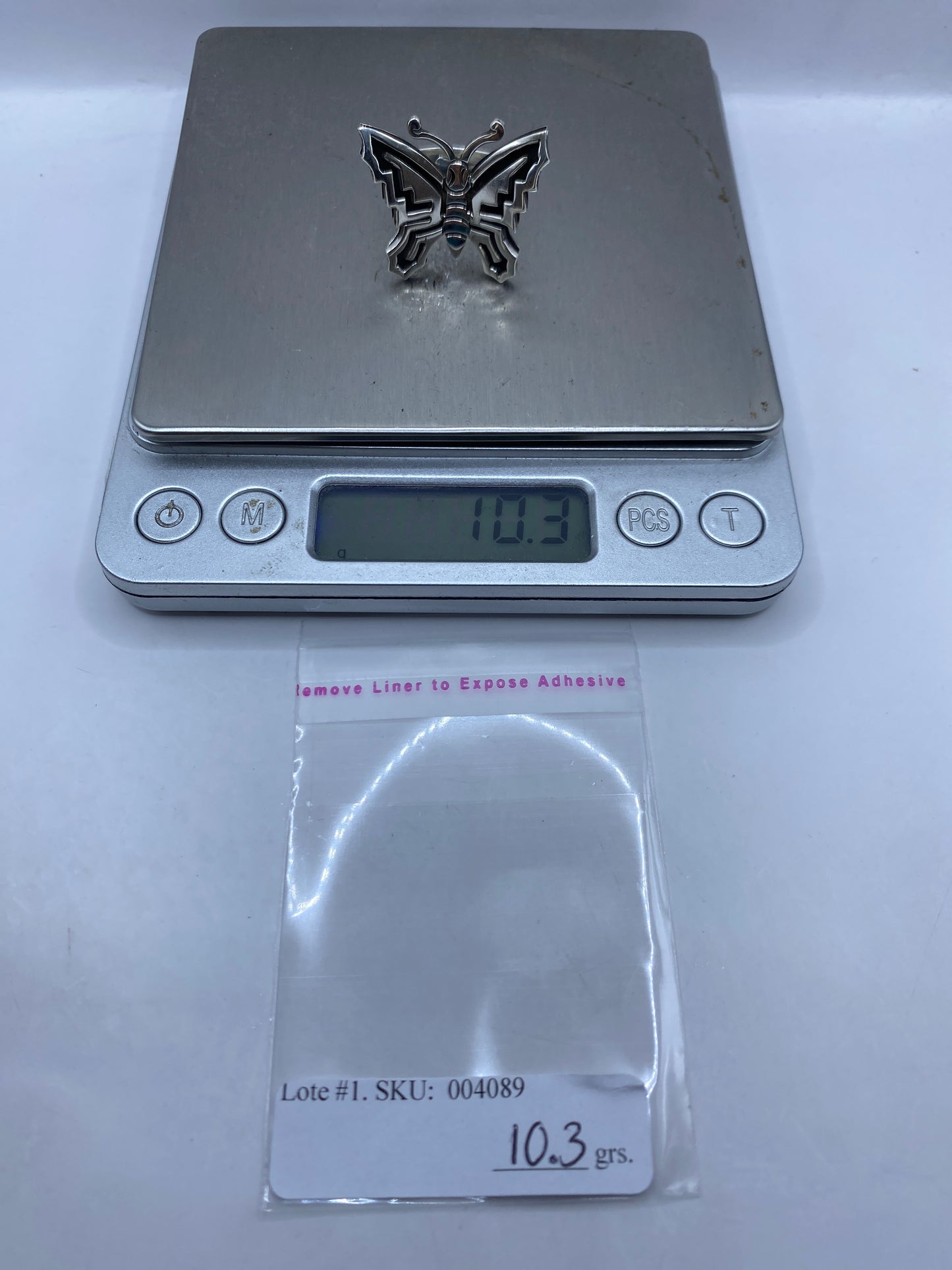Anillo Mariposa Plata Ajustable — Geometría Prehispánica — foto 6