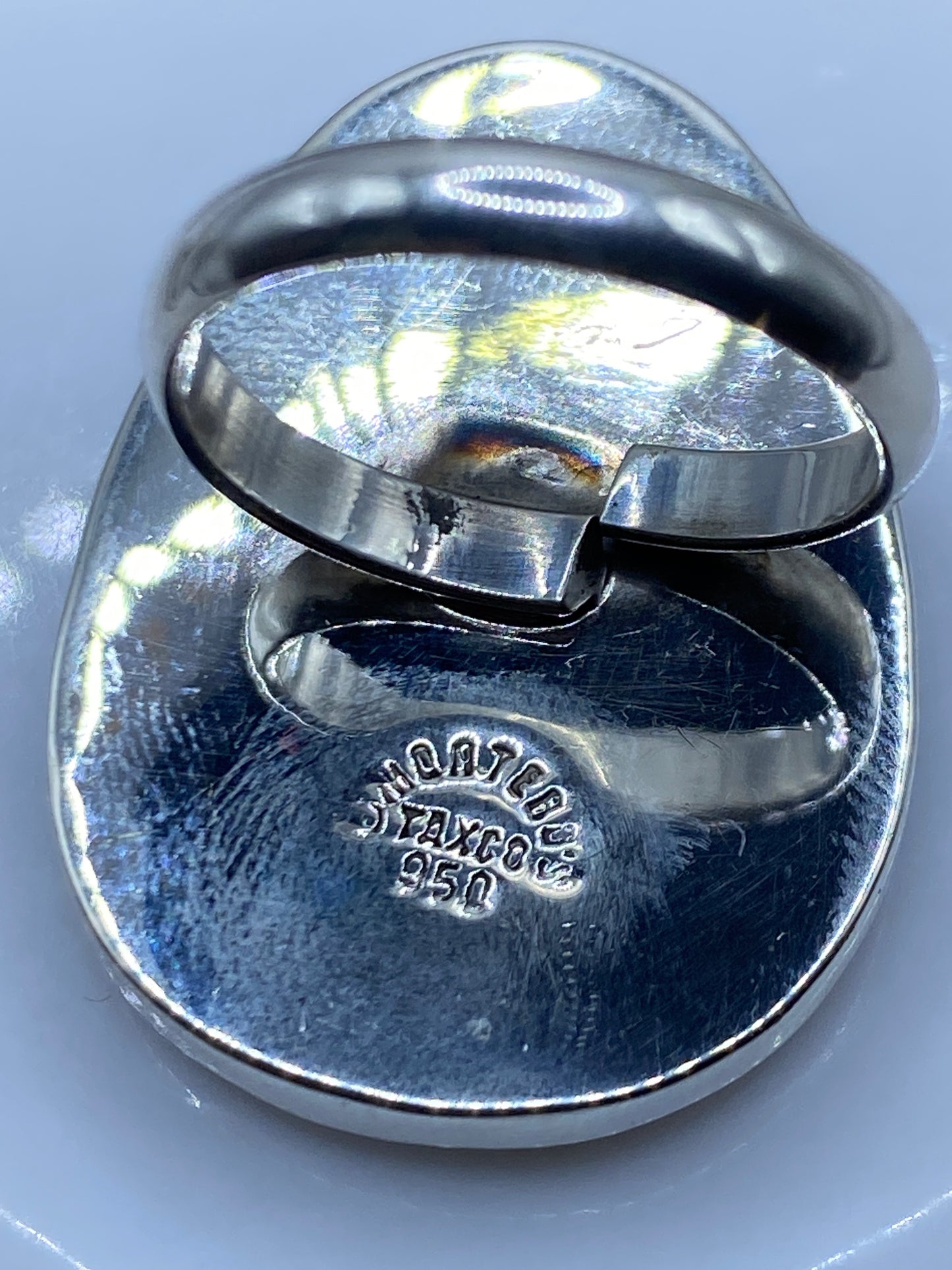Anillo de Plata 950 con Ónix Negro Ajustable — Solitario Elegancia — foto 5
