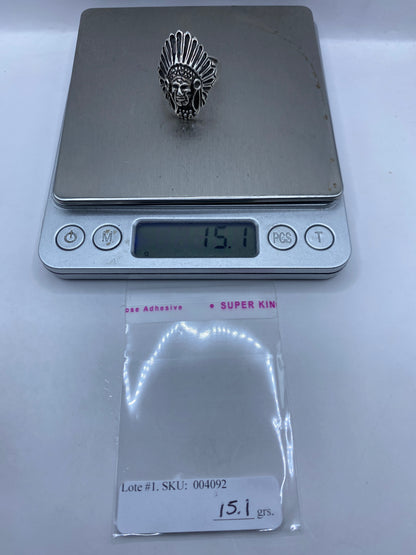 Anillo Prehispánico de Plata .950 — Guerrero Azteca Macizo — foto 5