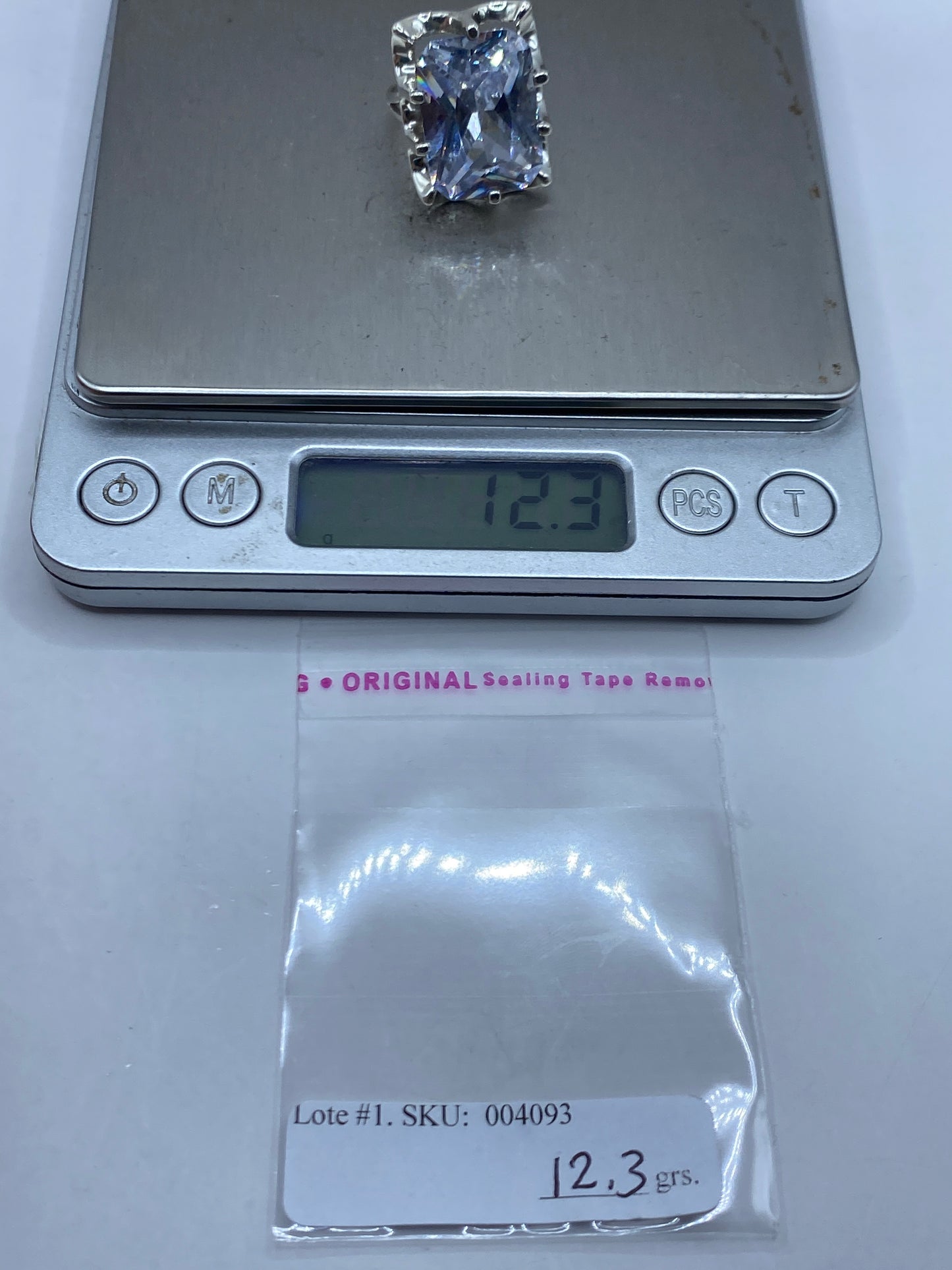 Anillo de Plata Solitario Circonia Cristalina — Engaste Taxco — foto 5