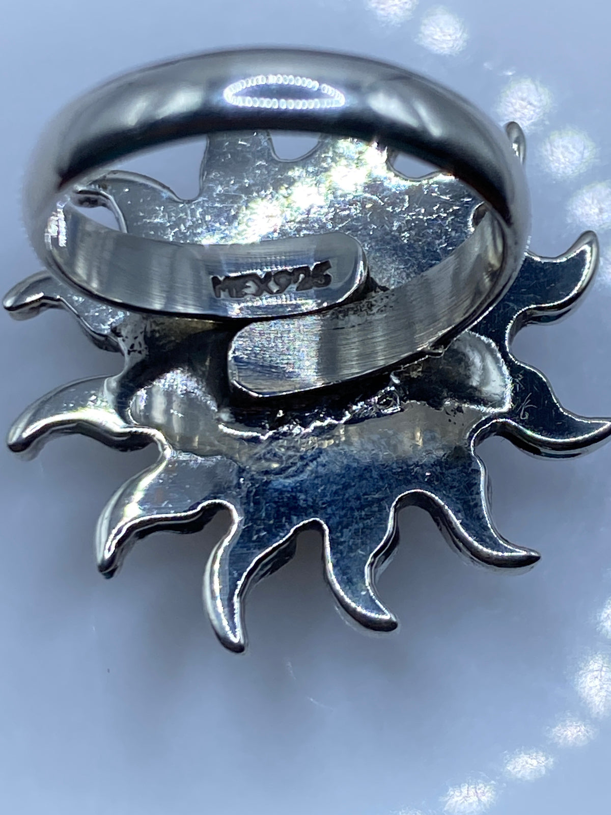 Anillo de Plata Ónix Negro Ajustable — Diseño Étnico Taxco — foto 5
