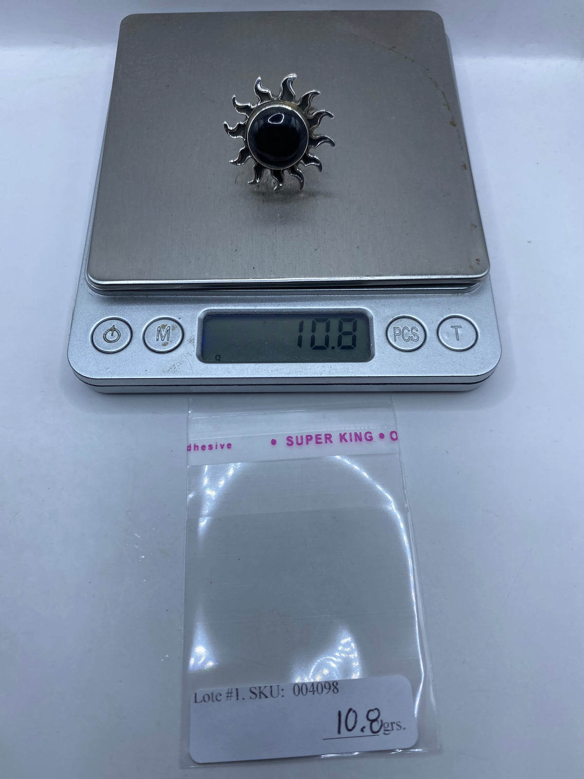 Anillo de Plata Ónix Negro Ajustable — Diseño Étnico Taxco — foto 6