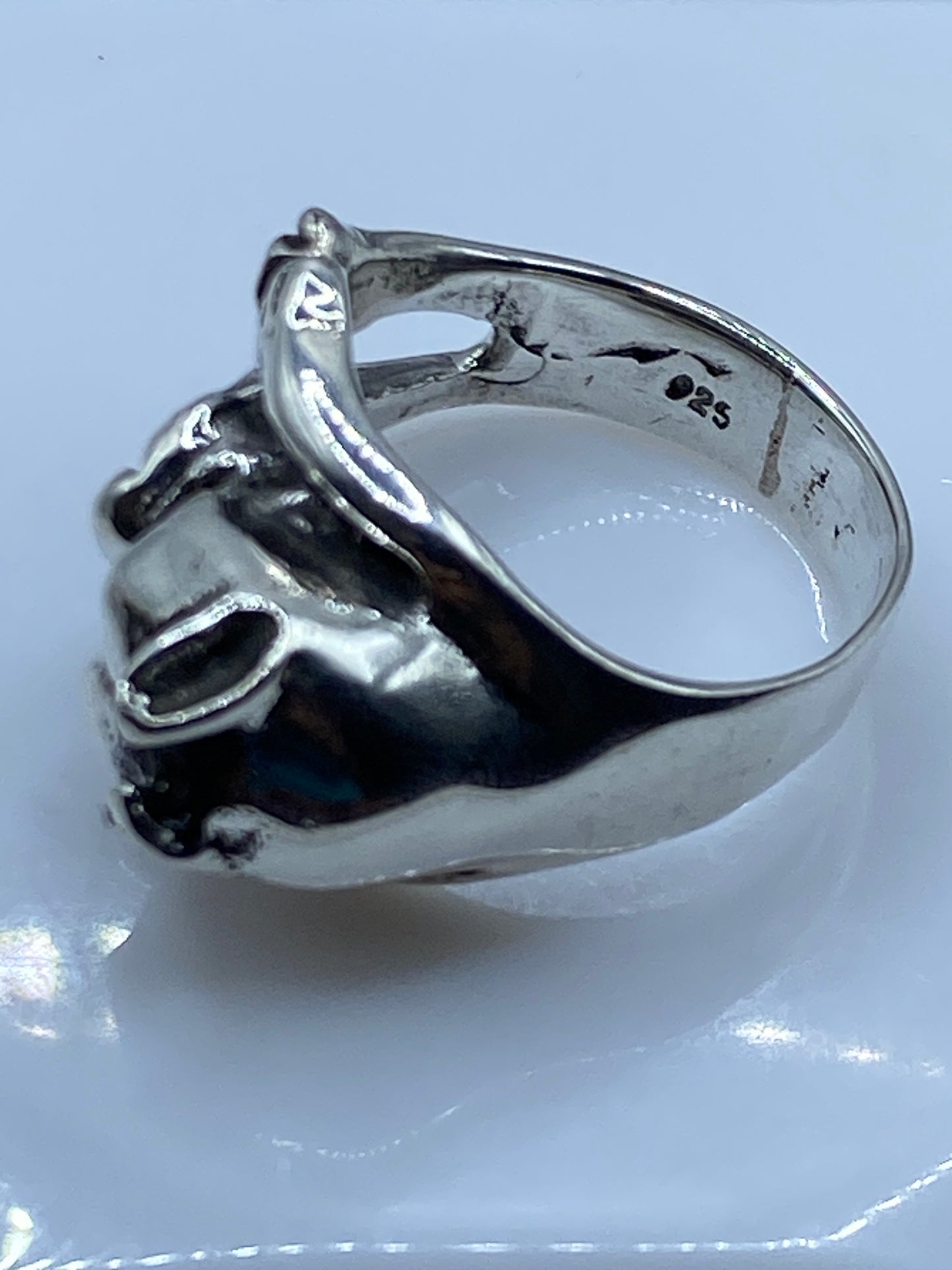 Anillo de Plata Cara Prehispánica Ajustable — Fundición Taxco — foto 5