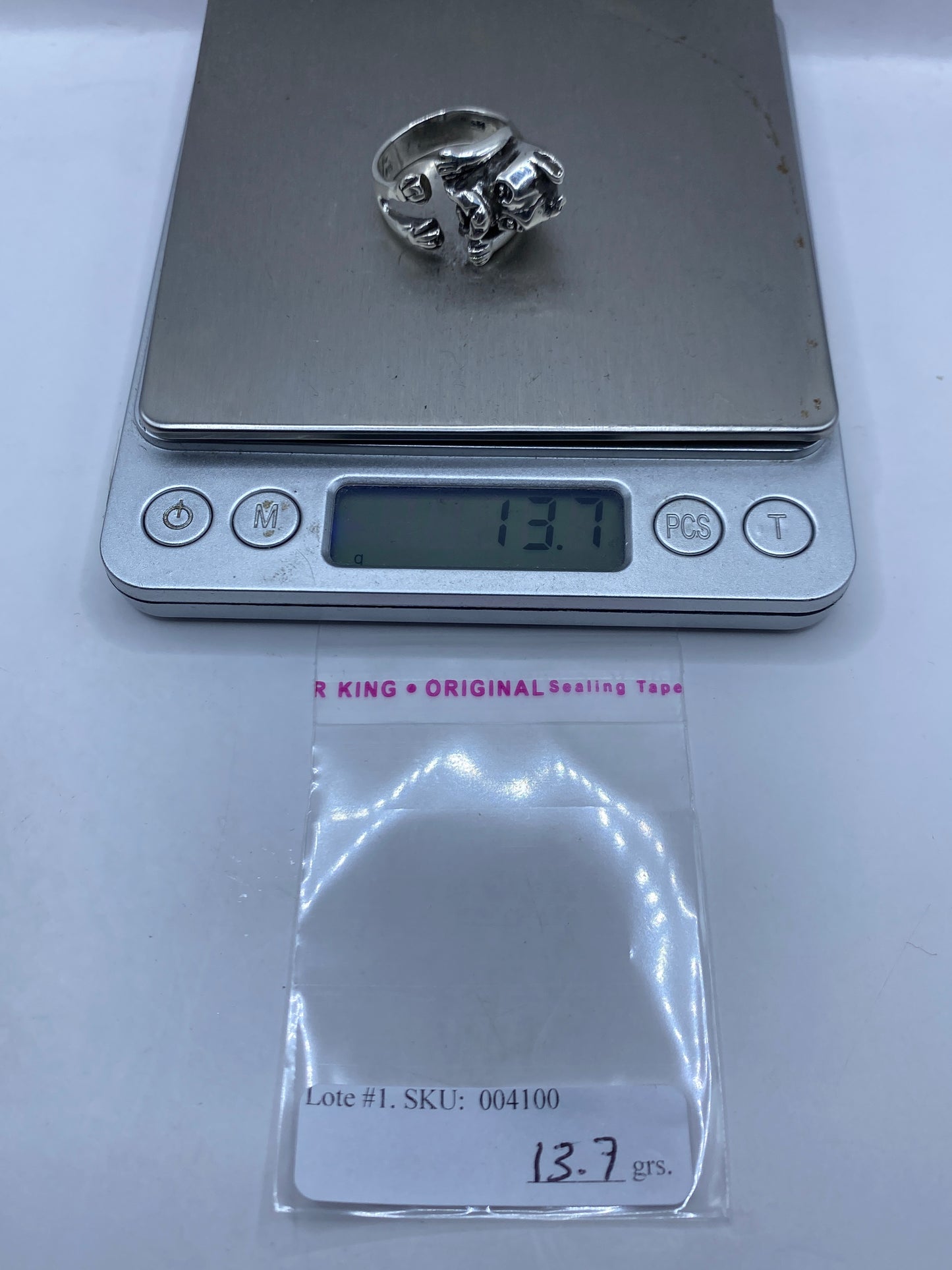 Anillo de Plata Cara Prehispánica Ajustable — Fundición Taxco — foto 6