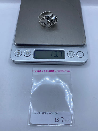 Anillo de Plata Cara Prehispánica Ajustable — Fundición Taxco — foto 6