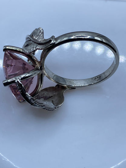 Anillo de Plata Circonia Rosa Solitario — Alas Talladas — foto 5