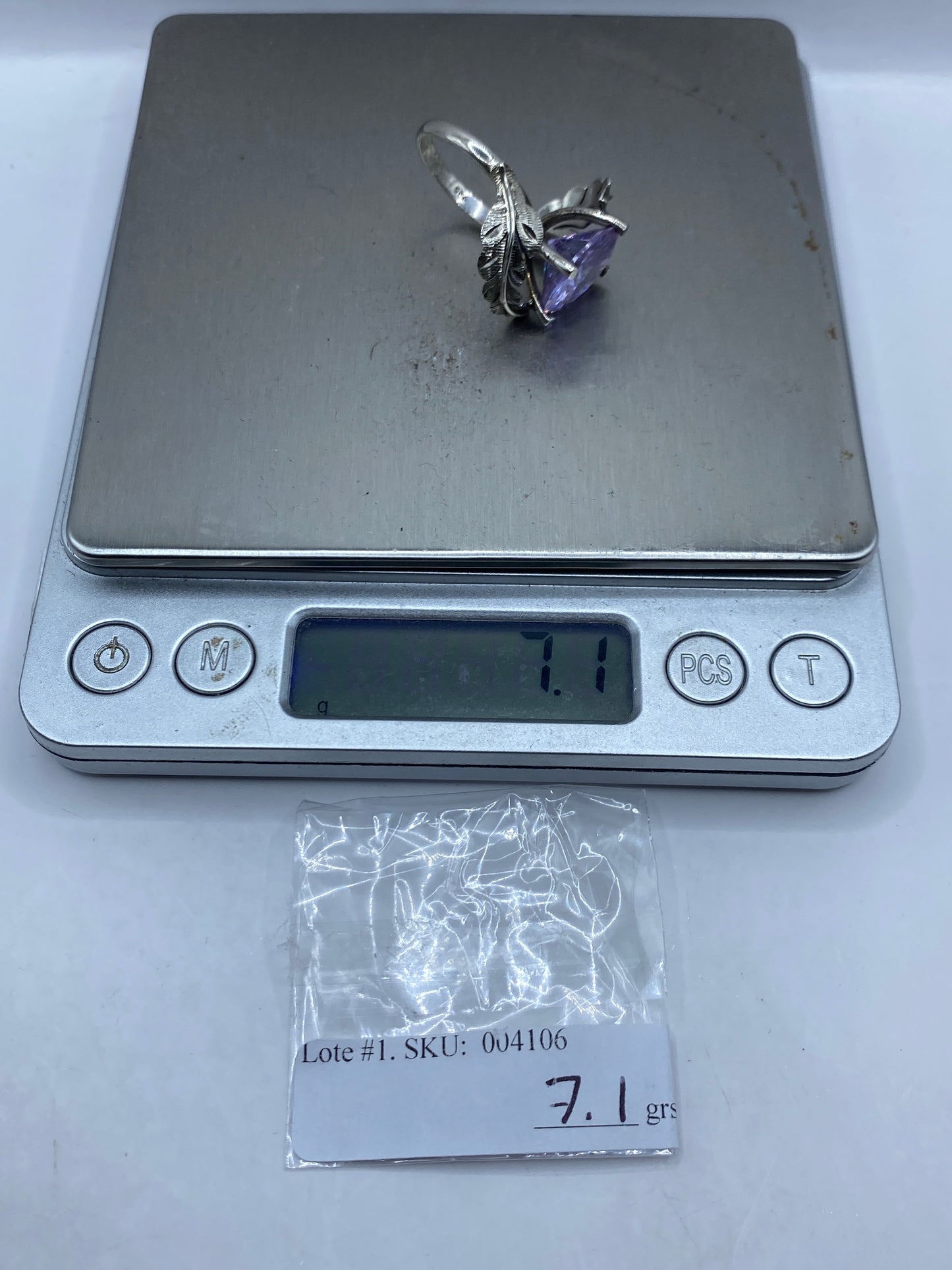 Anillo de Plata Solitario Circonia Lavanda — Hecho en Taxco — foto 6