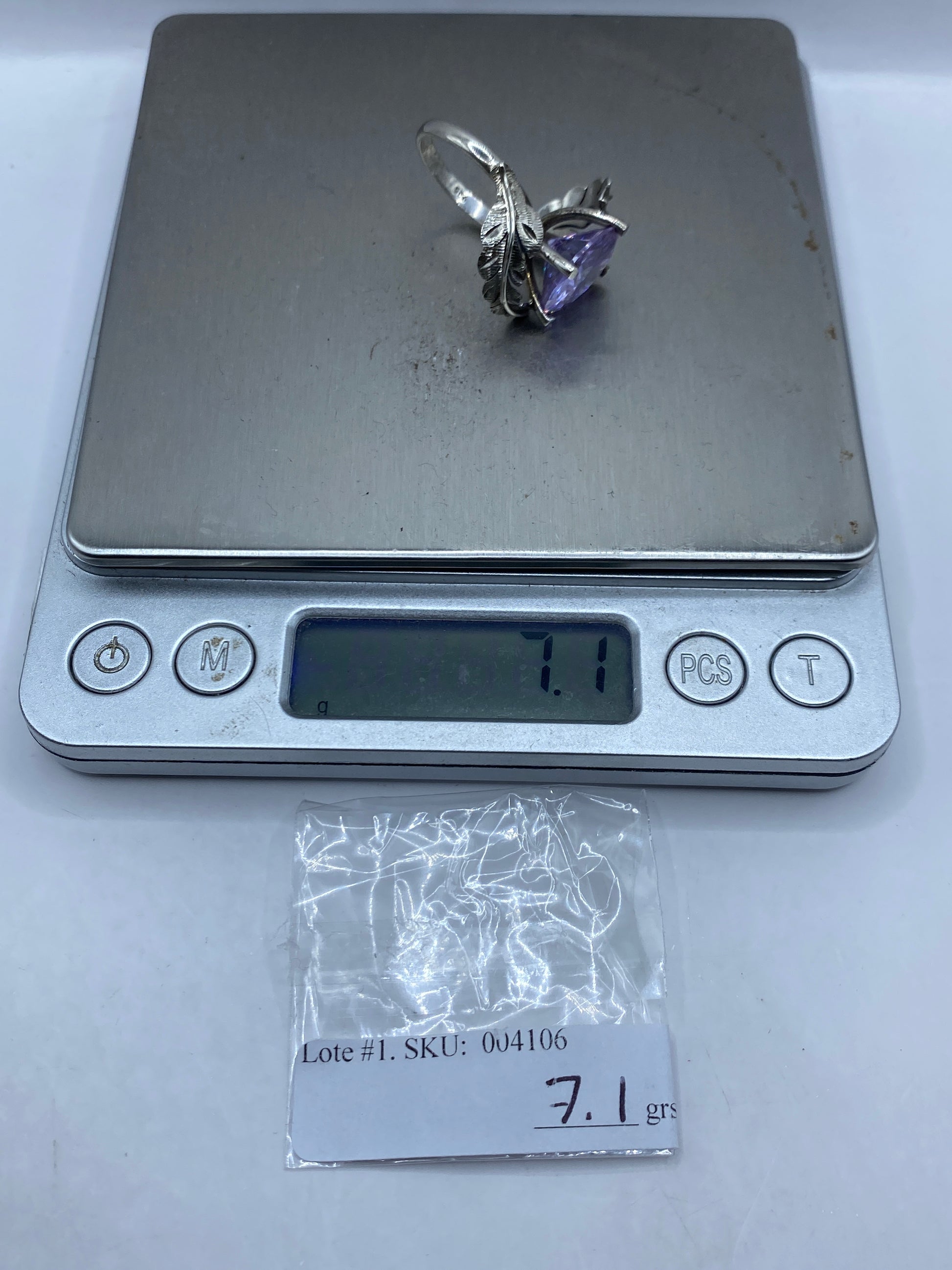Anillo de Plata Solitario Circonia Lavanda — Hecho en Taxco — foto 6