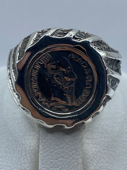 Banda de plata .925 maciza con pátina oscura auténtica, vista interna
