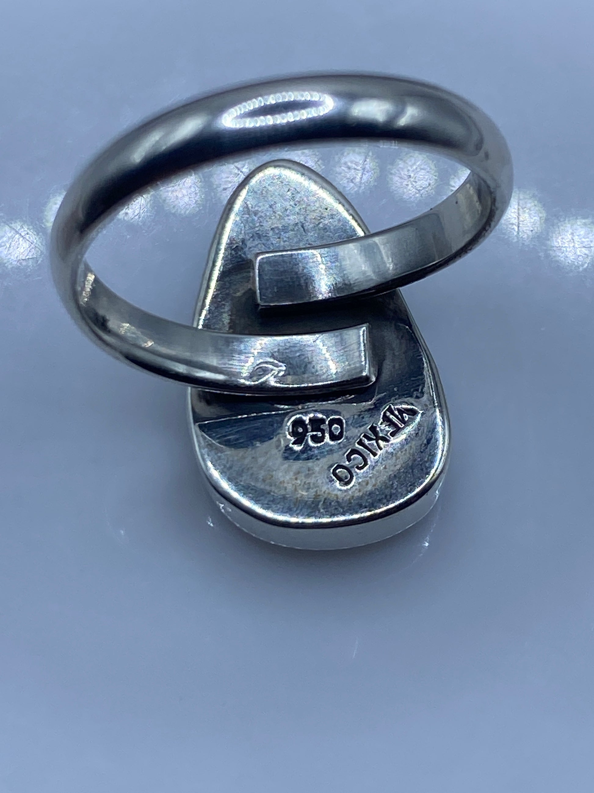 Anillo Ajustable Ópalo de Fuego Azul — Plata .950 — foto 5
