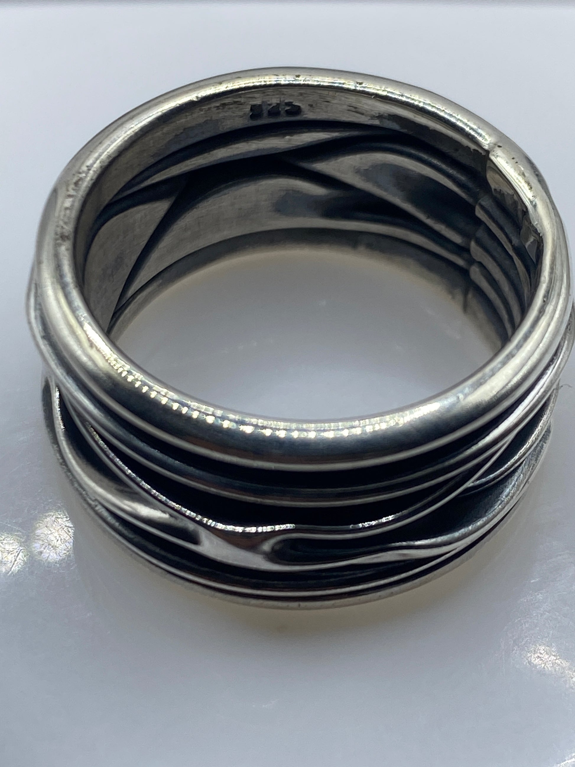 Anillo de Plata Bandas Superpuestas — Minimalista Moderno — foto 5