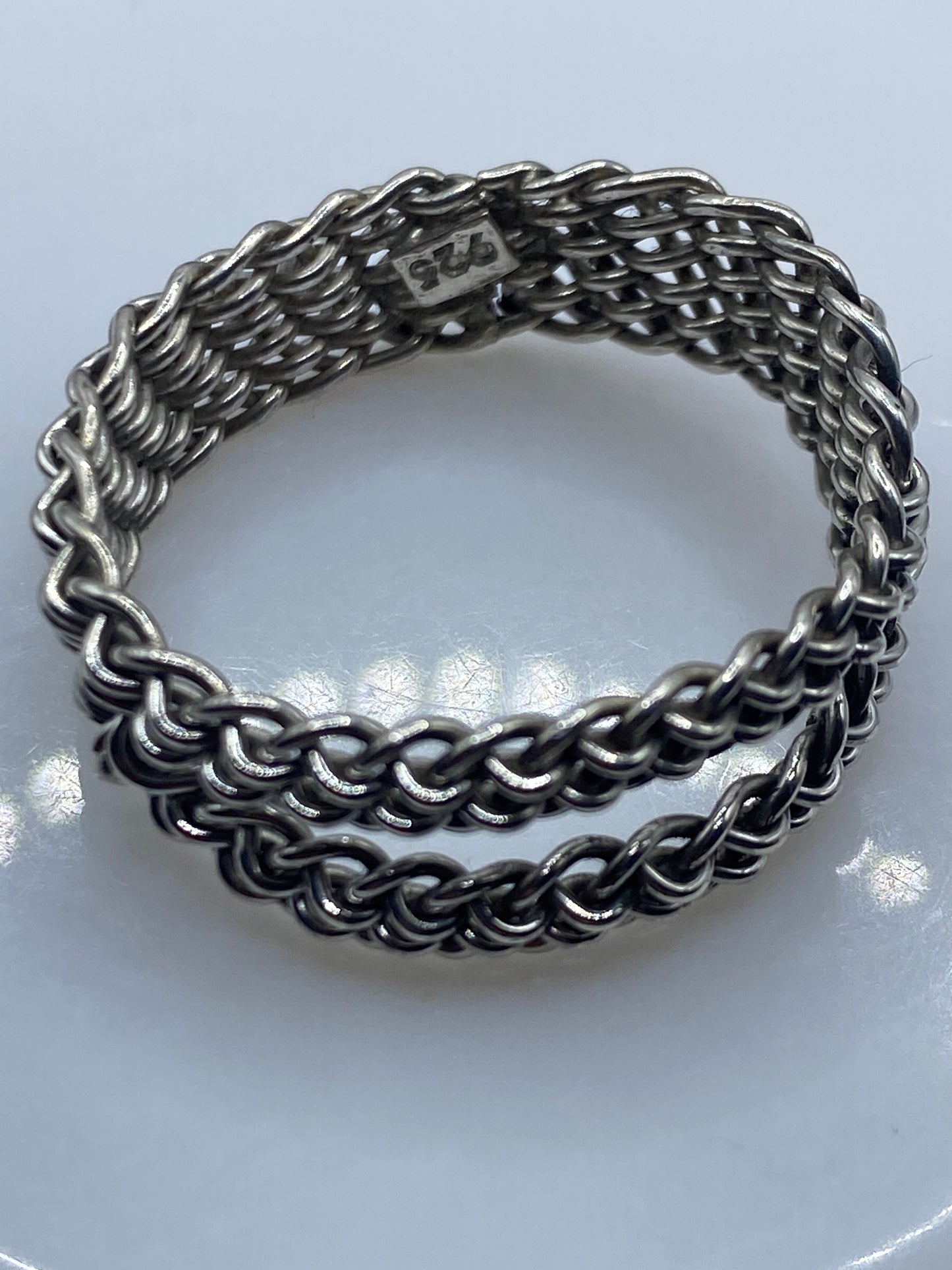 Anillo de Plata Tejido Trenzado — Unisex Diario — foto 5
