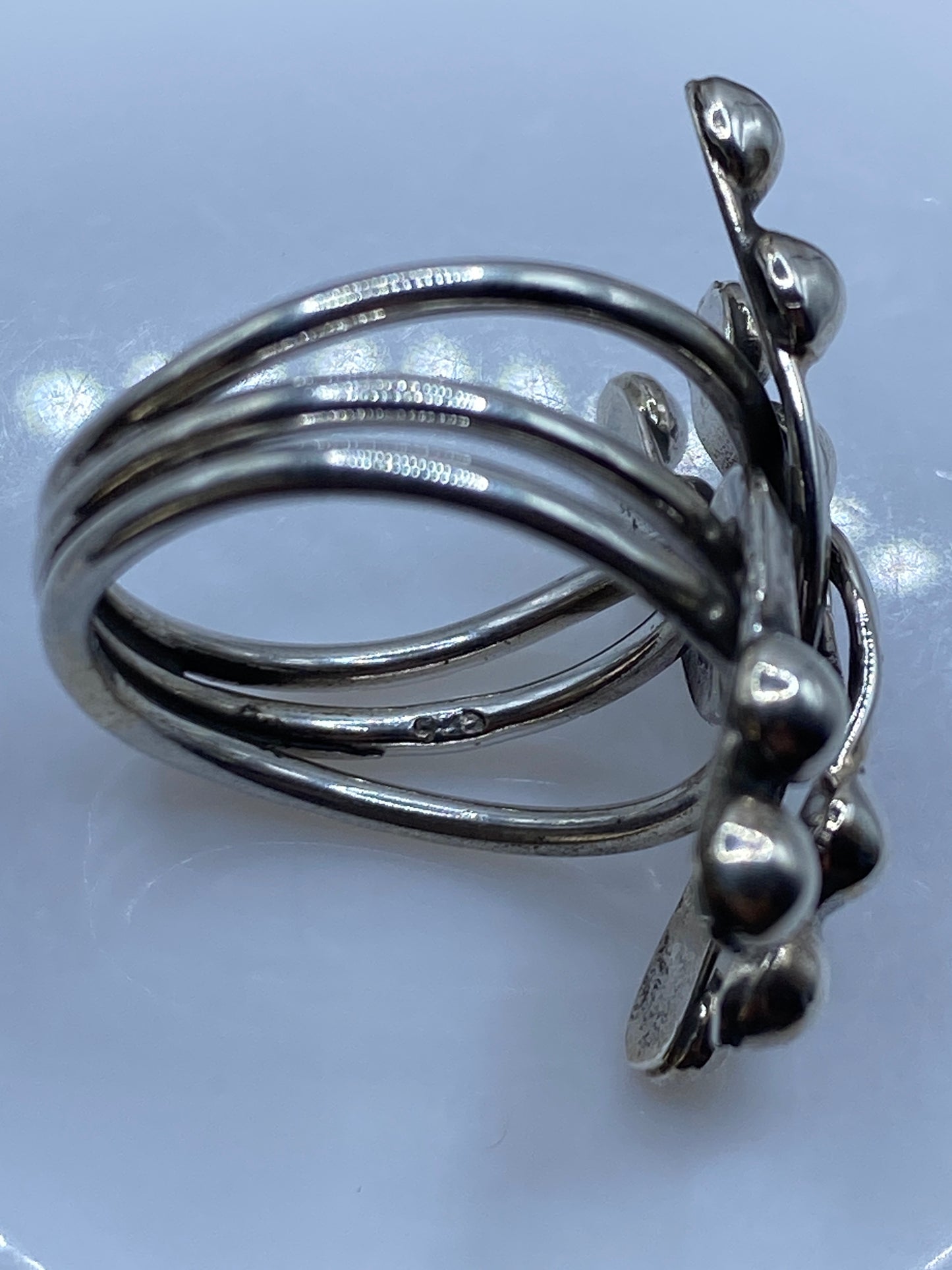 Anillo Plata .925 Minimalista Esferas — Diseño Moderno — foto 5
